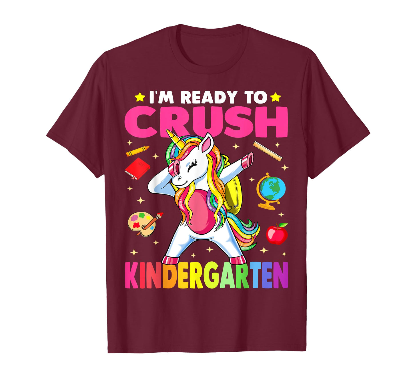 Crush Kindergarten Dabbing Unicorn Back to School Girls Gift T-Shirt