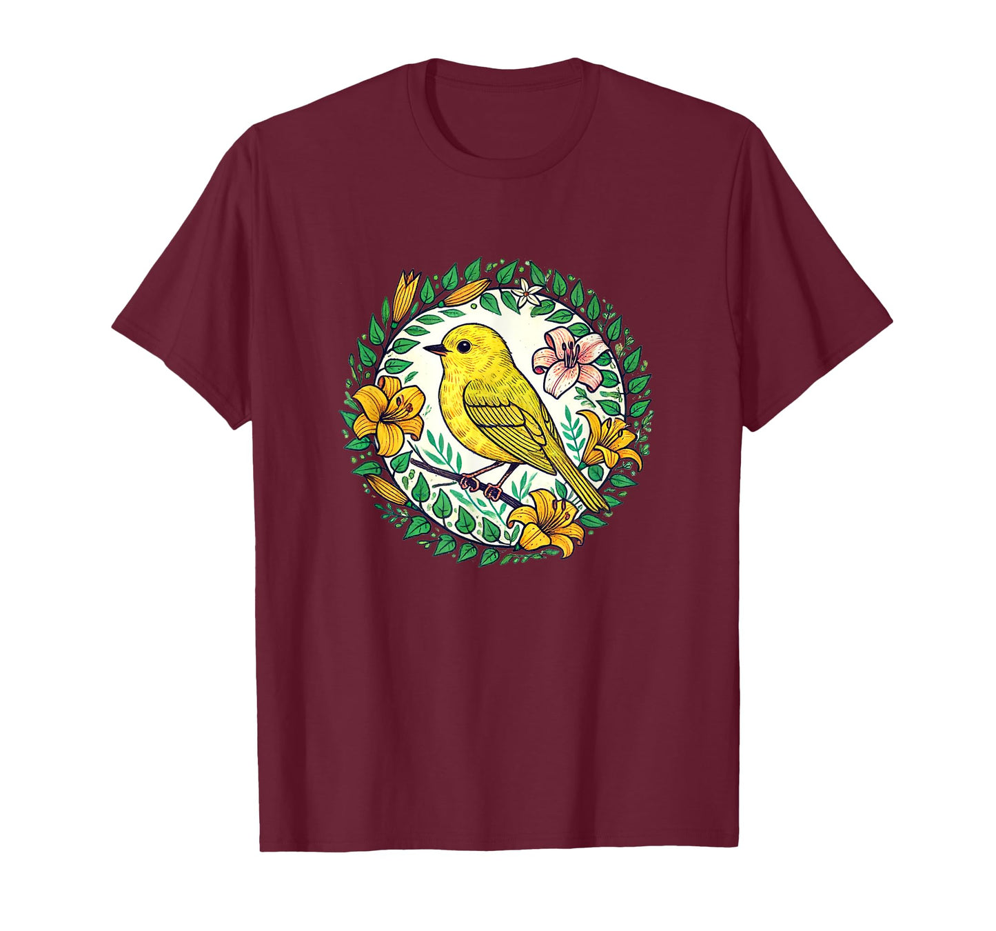 Yellow Finch Art beautiful birds finches illustration T-Shirt