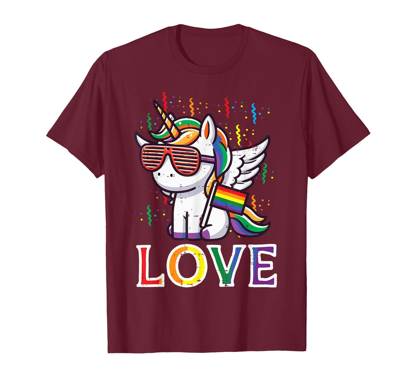 Gay Pride Month Love Unicorn LGBTQ Ally Rainbow Women Girls T-Shirt