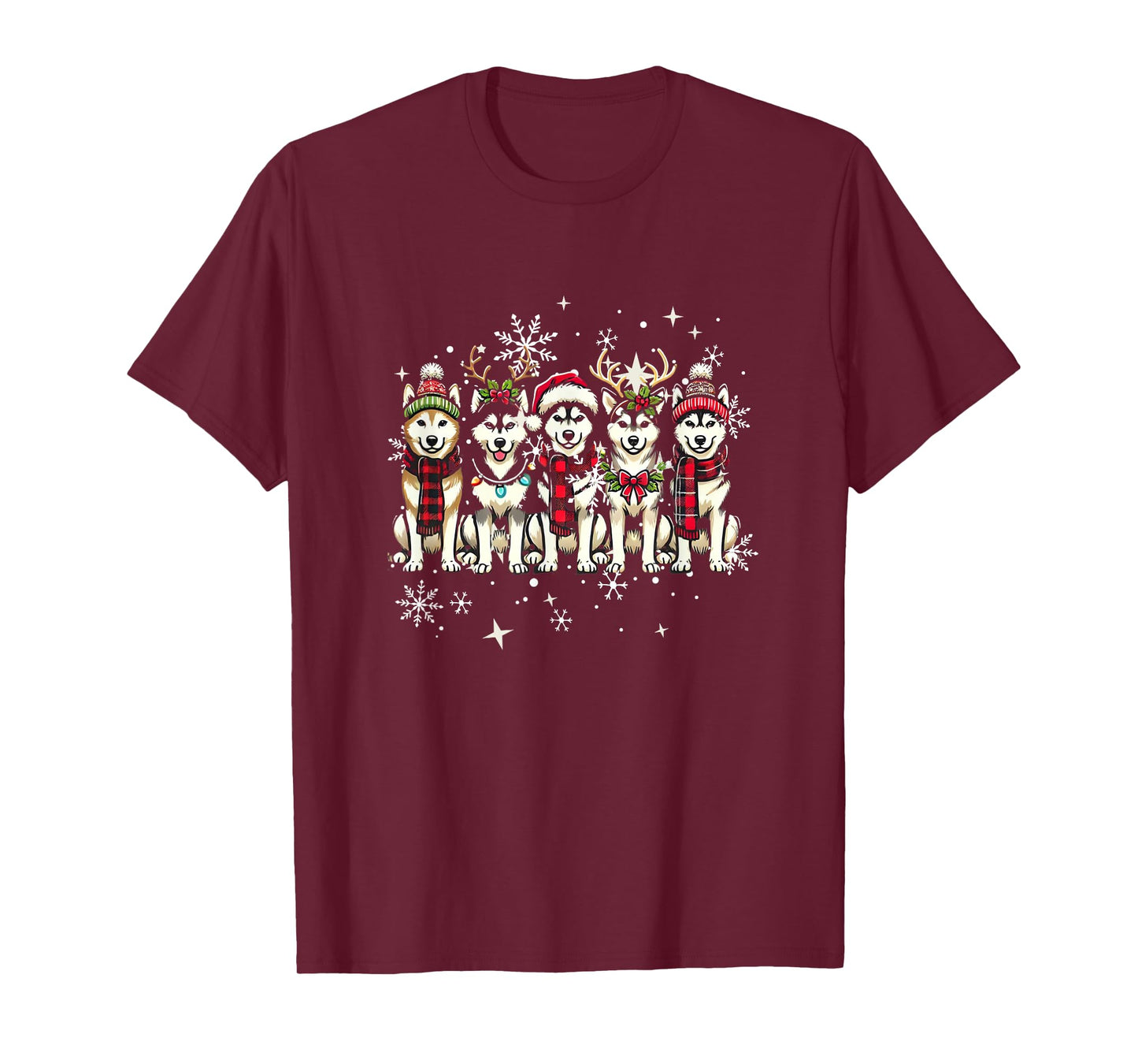 Husky Christmas Santa Hat Xmas Husky Lover T-Shirt
