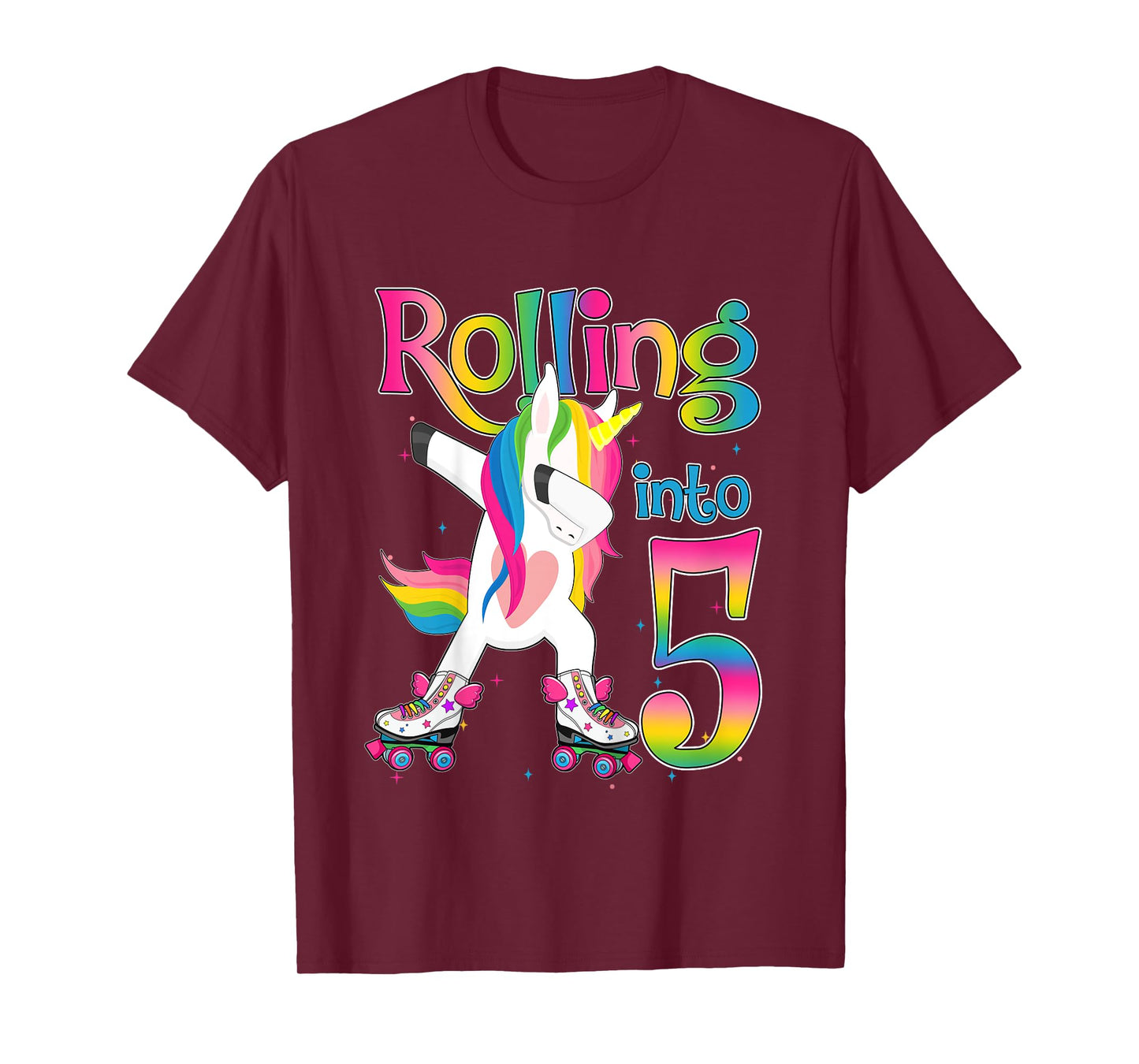 Rolling Into 5 years Let's Roll I'm Turning 5 Roller Skate T-Shirt