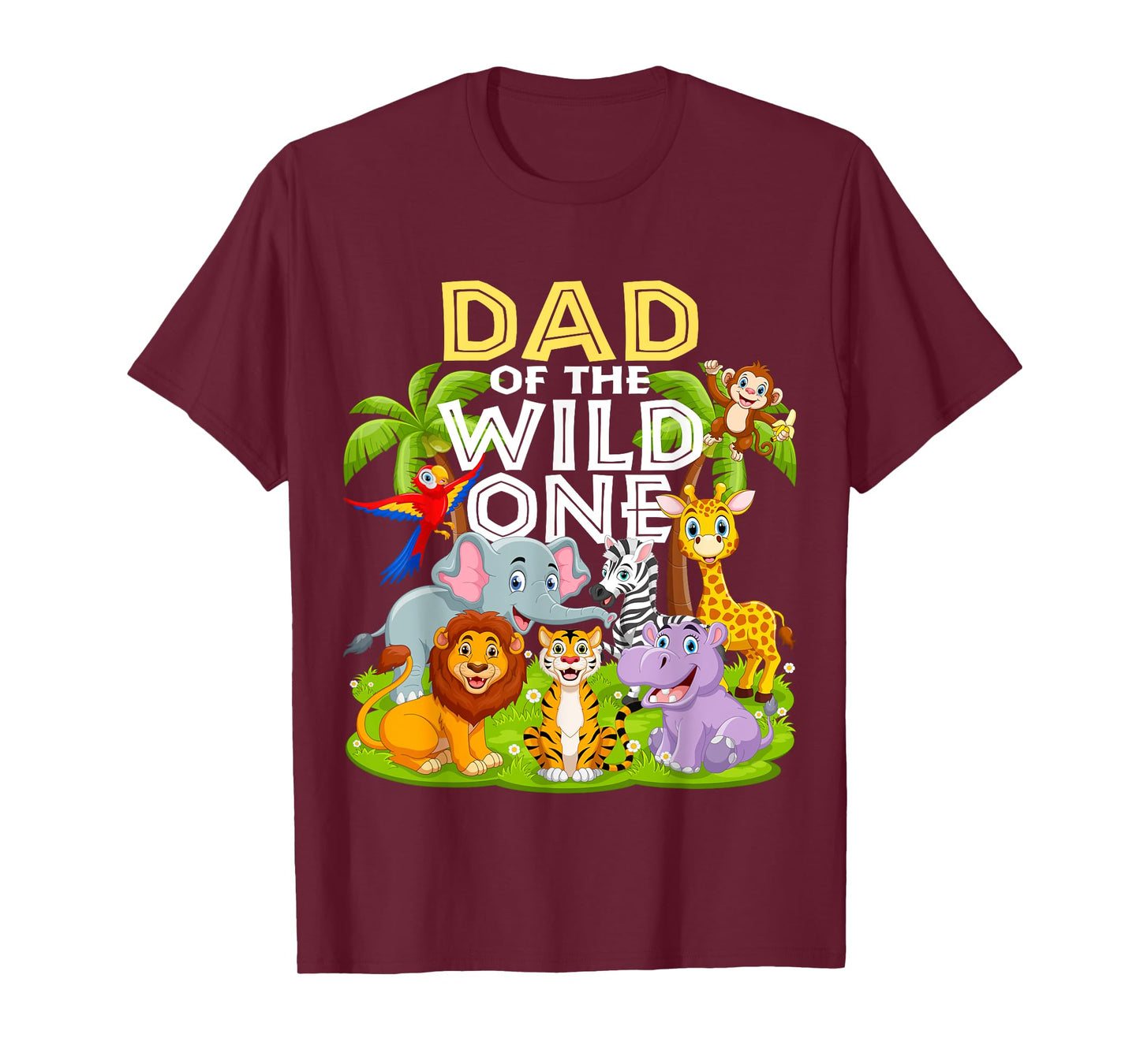 Dad Of The Wild One 1st Birthday Zoo Animal Safari Jungle T-Shirt