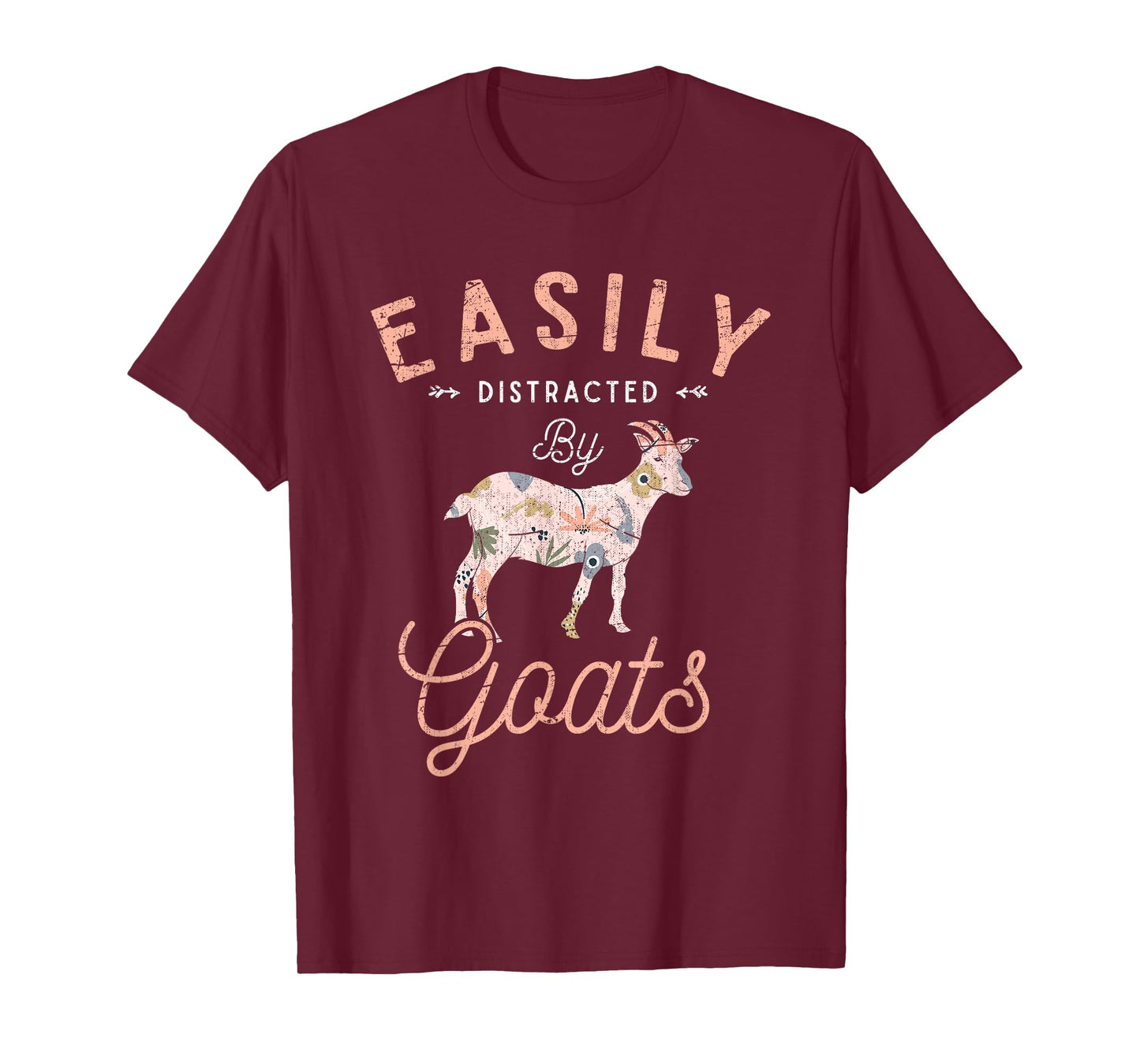 Funny Farm Animal Farmer Flowers Farming Floral Goat T-Shirt