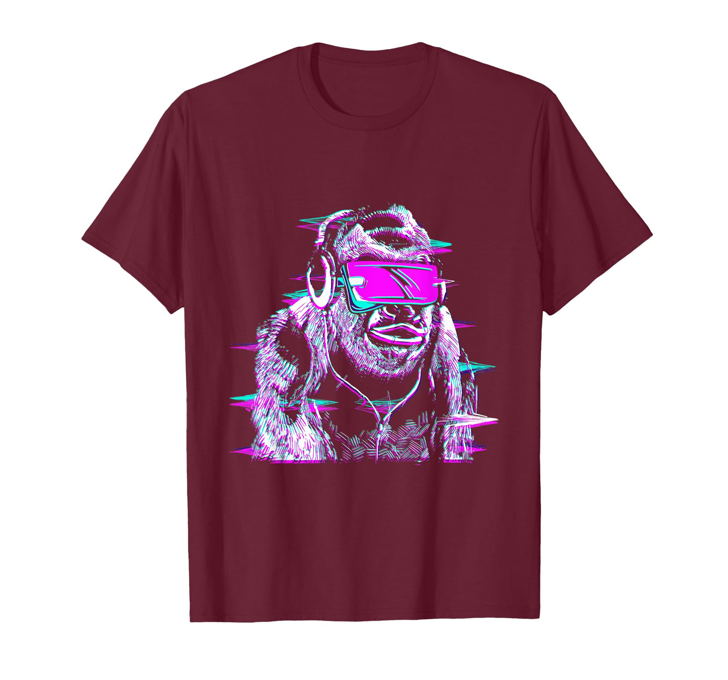 VR and VR Gamer with virtual reality and monkey T-Shirt