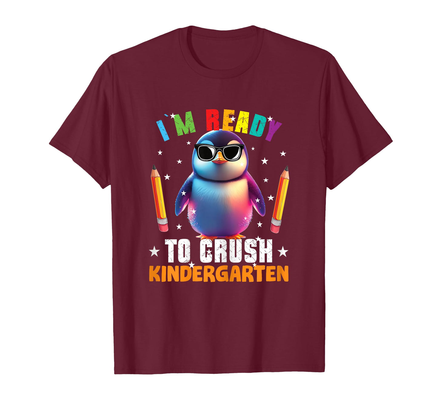 Crush Kindergarten funny Penguin Back to School Girls Gift T-Shirt
