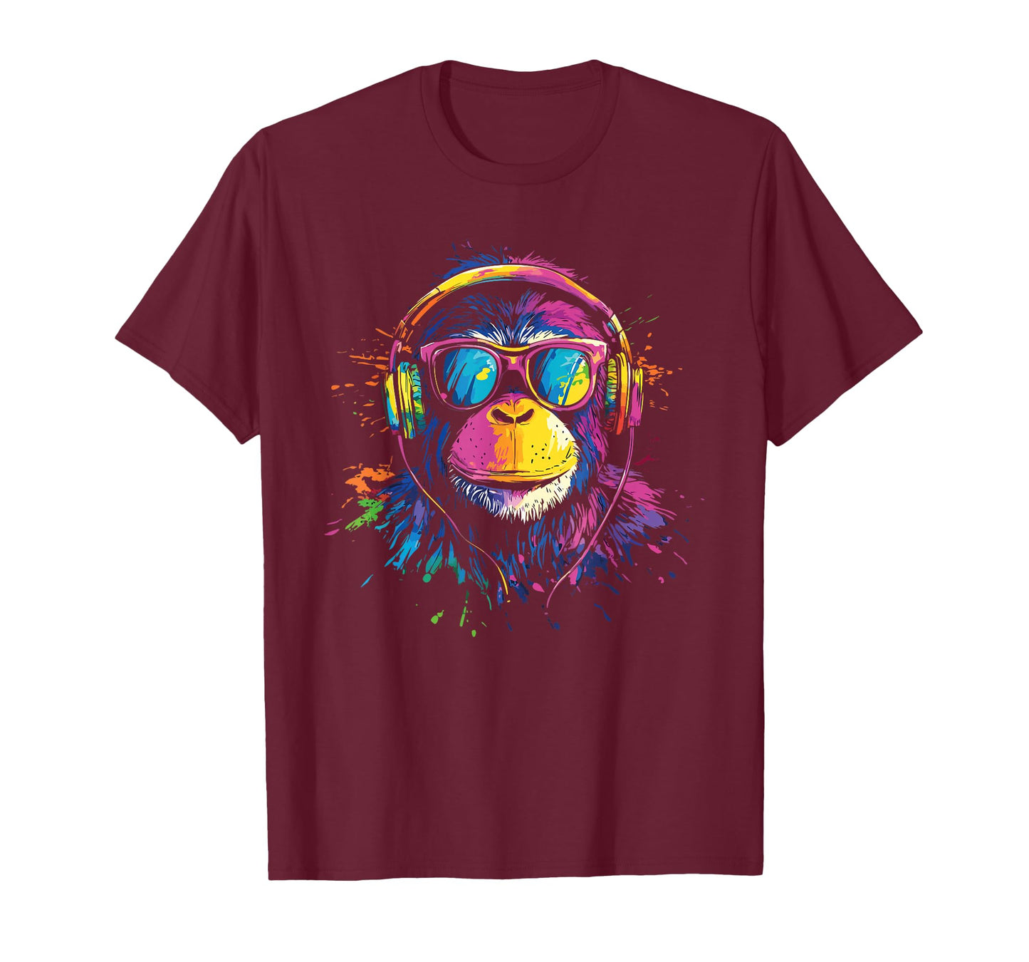 Colorful Monkey Headphones Vibrant Graffiti Colorful Kids T-Shirt