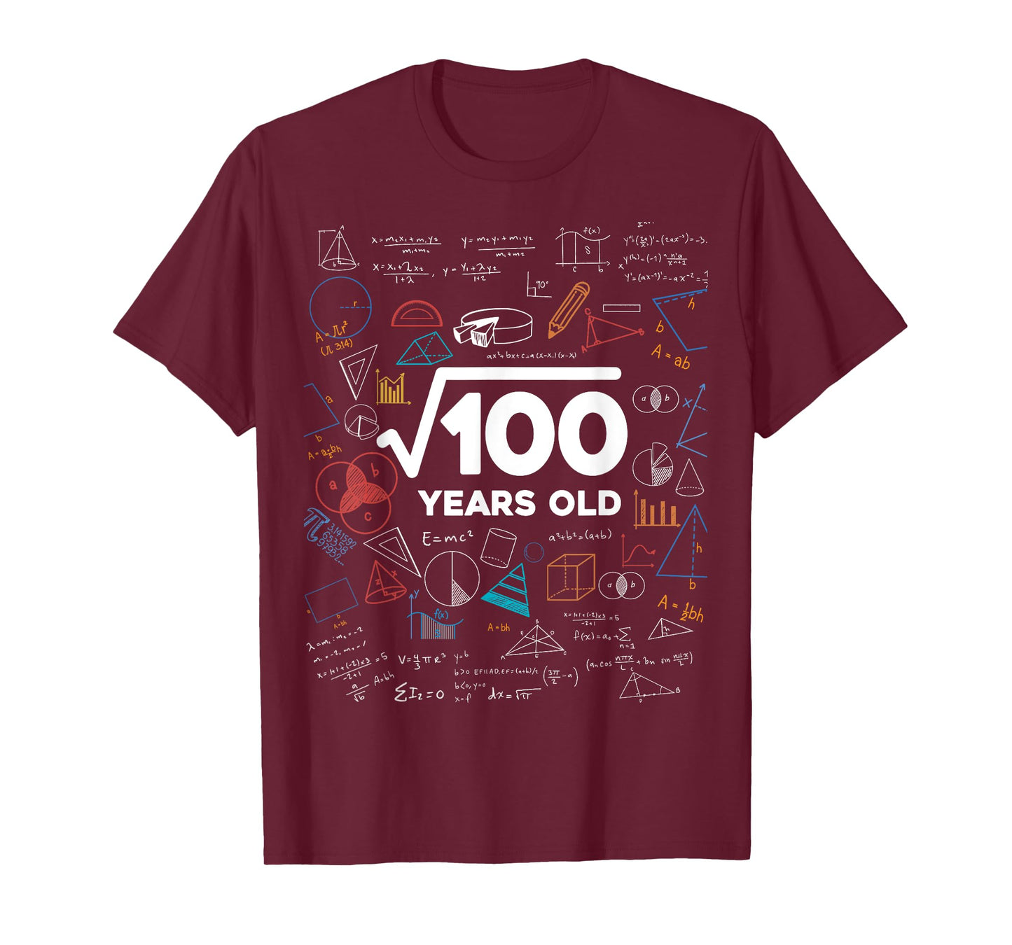 Square Root Of 100 10th Birthday Math Lover 10 Year Old Bday T-Shirt