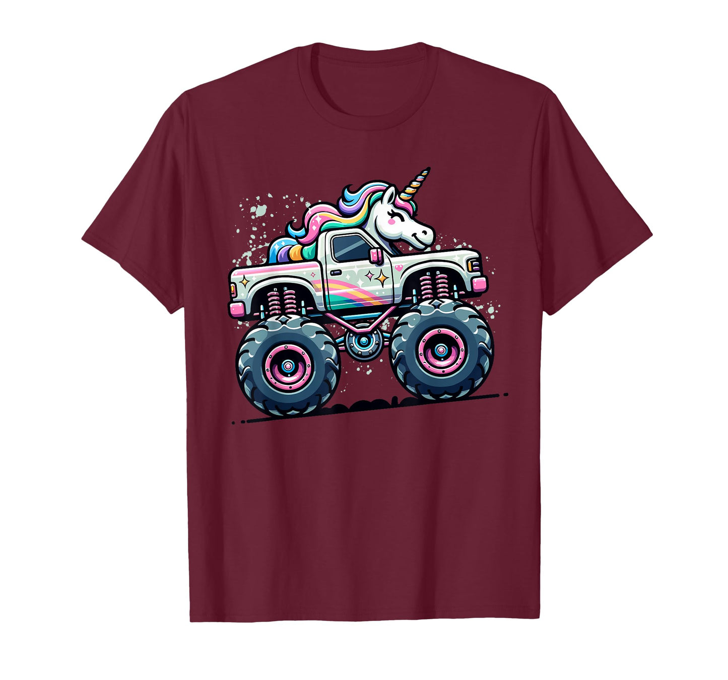 Monster Truck Unicorn Birthday Party Girls Monster Truck T-Shirt