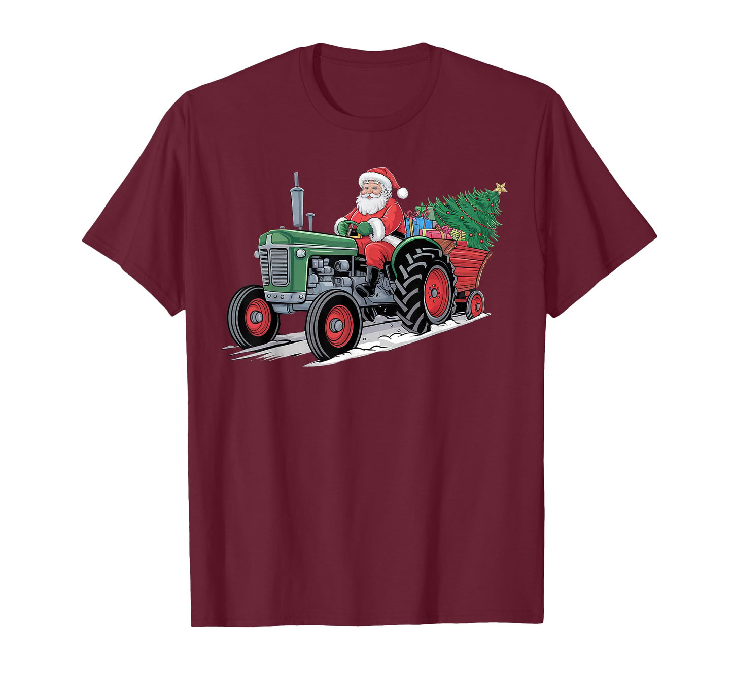 Santa Tractor Farm Truck Farmer Christmas Xmas Driving T-Shirt