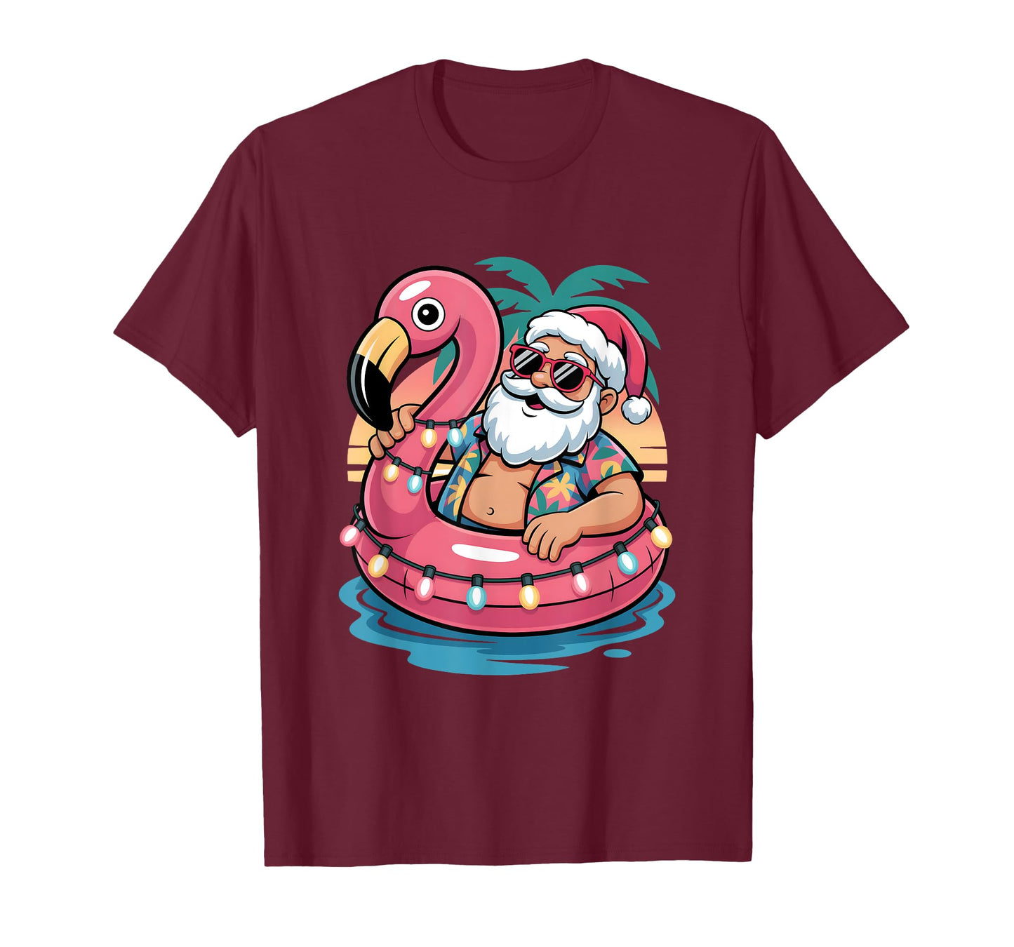 Christmas In July Shirt Boys Kids Santa Flamingo Summer Xmas T-Shirt