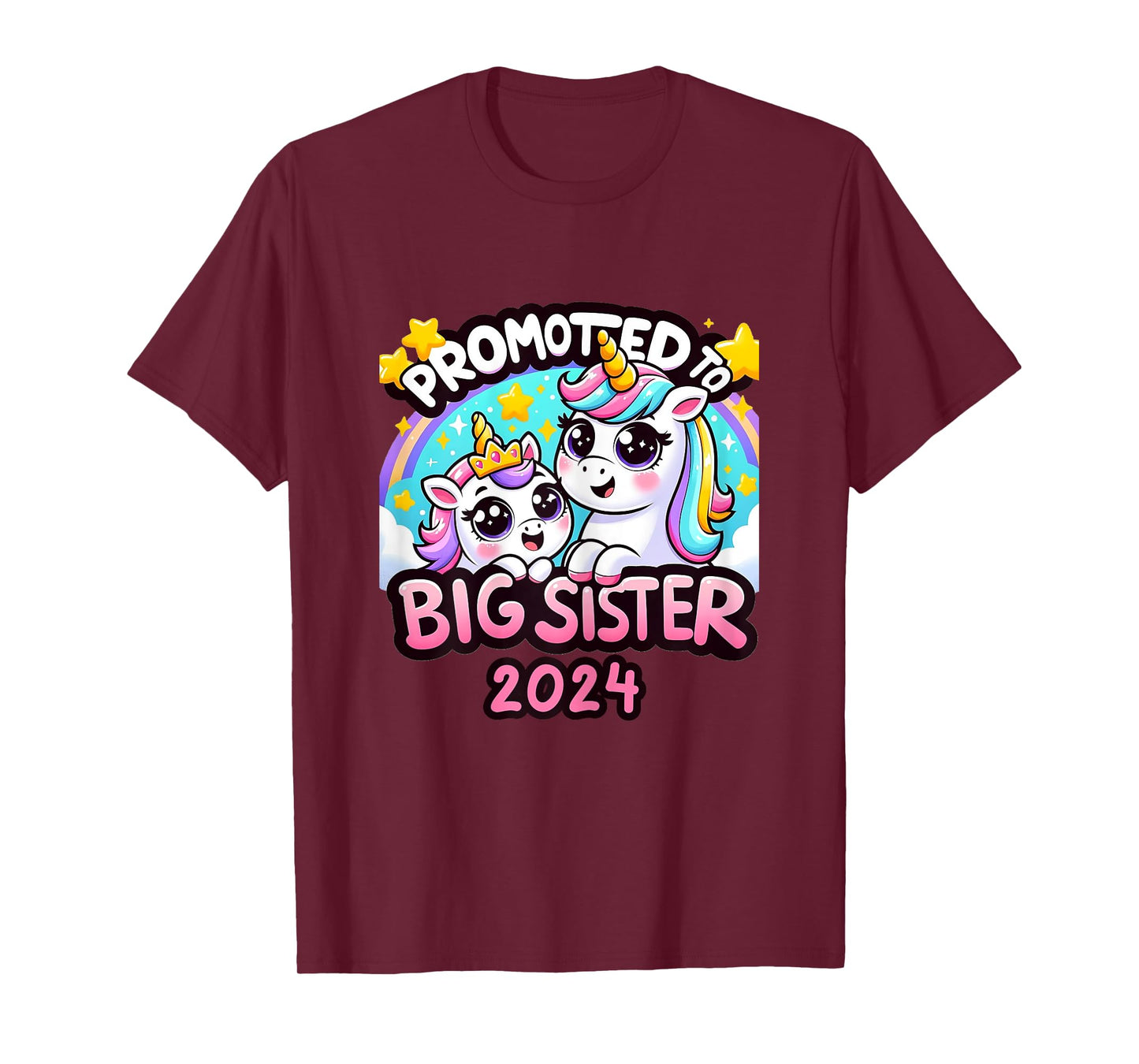 Promoted to Big Sister 2024 Unicorn Big Sis For Kids T-Shirt
