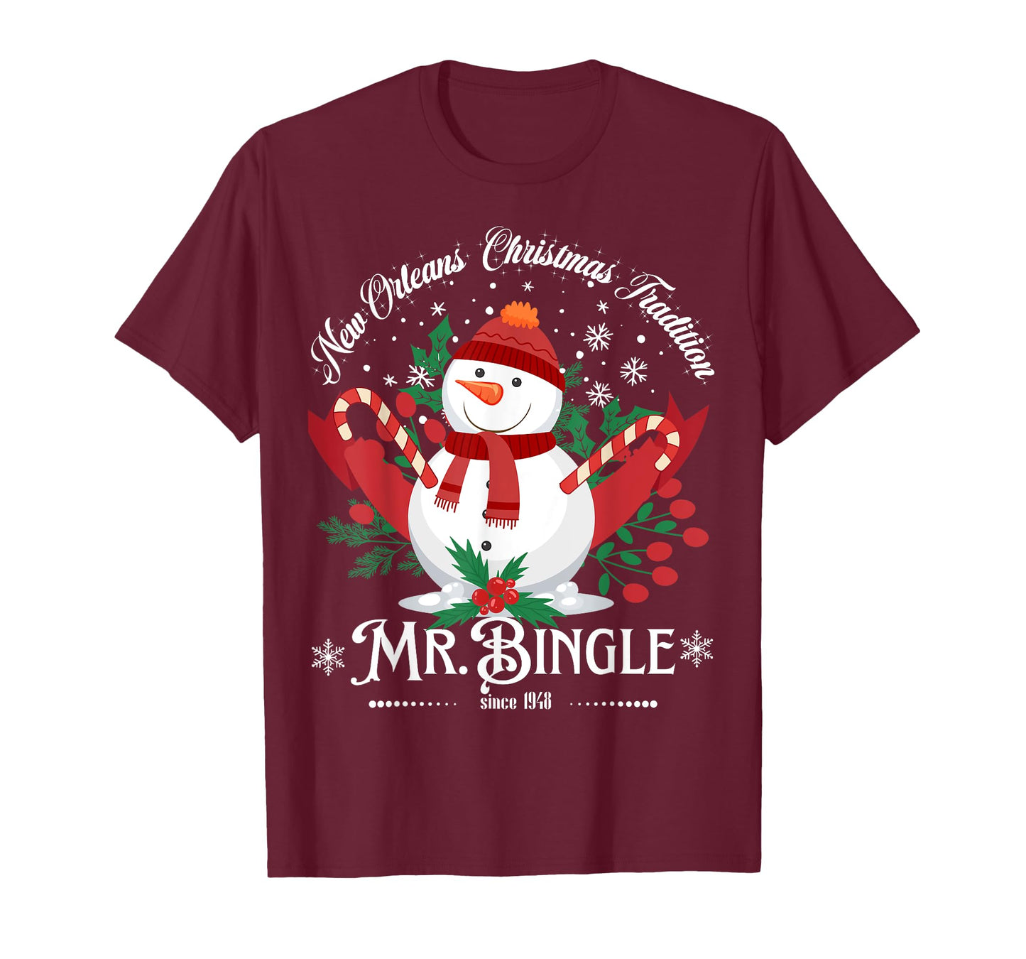 New Orleans Mr.Bingle Christmas Tradition Snowmen Christmas T-Shirt