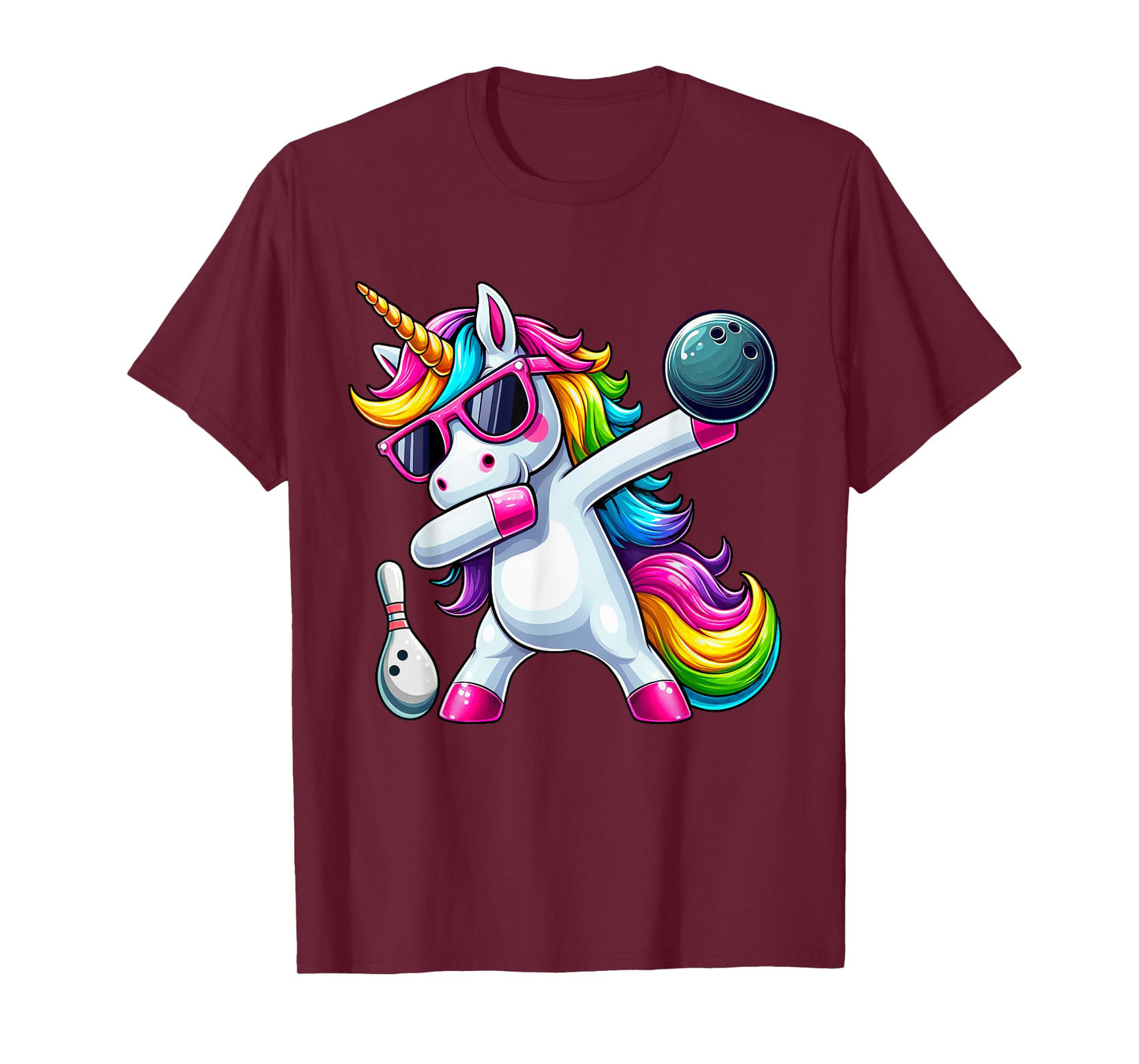 Birthday Girls Funny Dabbing Bowling Unicorn Dab Girls T-Shirt