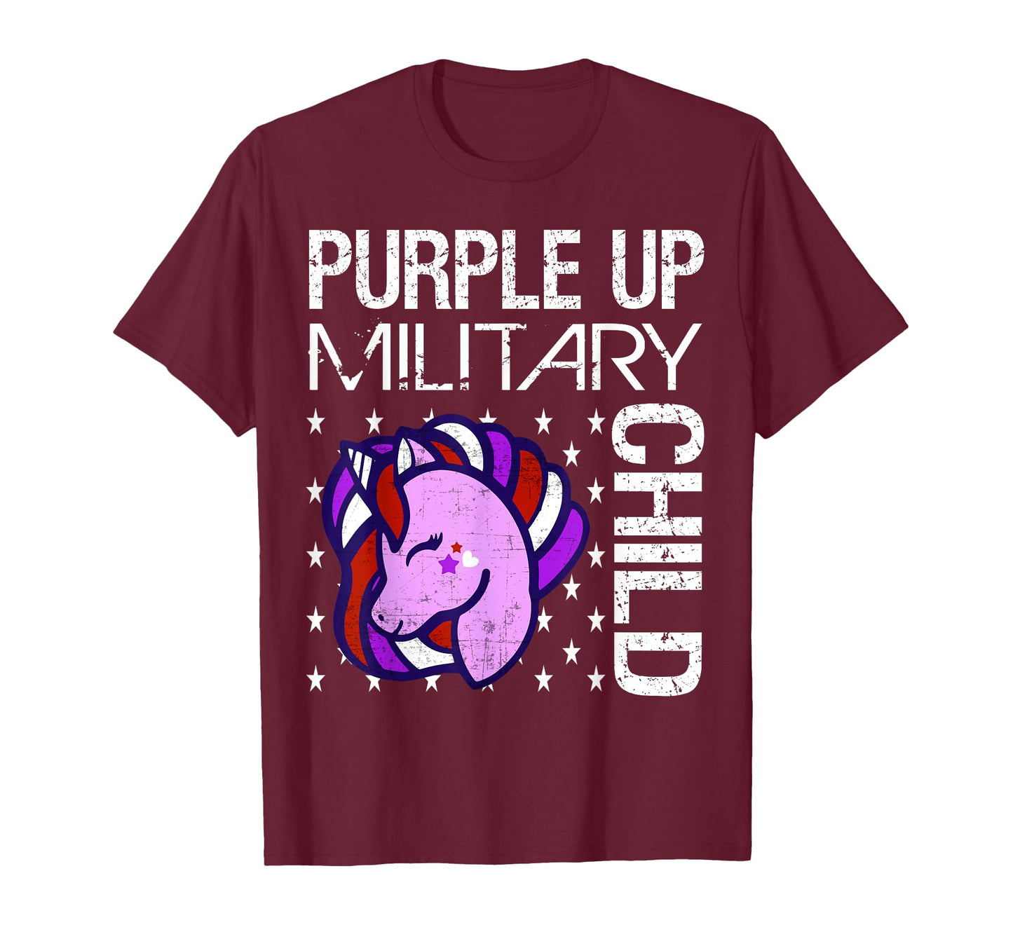 Awareness Month Purple Up Military Child Purple-Up Unicorn T-Shirt
