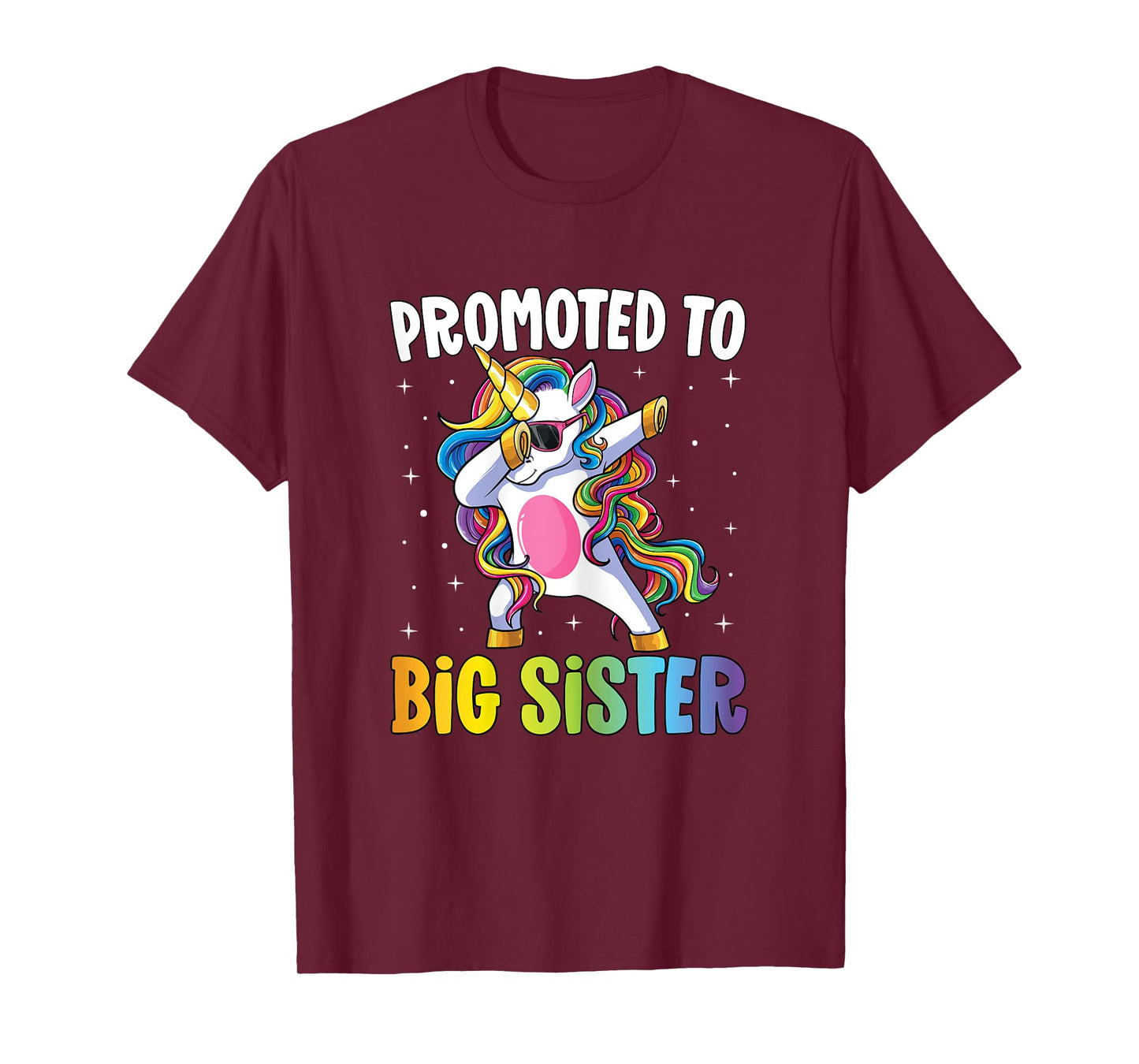 Promoted to Big Sister Girls Dabbing Unicorn Older Sister T-Shirt