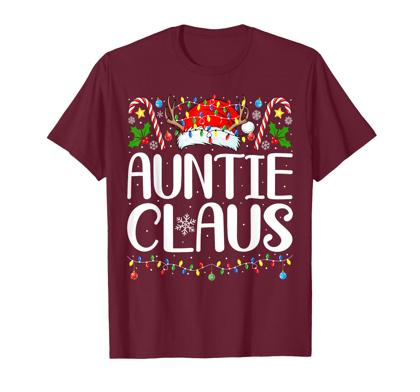 Auntie Claus Christmas Aunt Xmas Matching Family Christmas T-Shirt