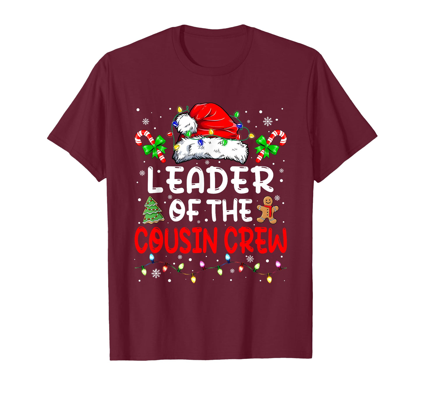 Leader of the Cousin Crew Pajamas Family Matching Xmas T-Shirt