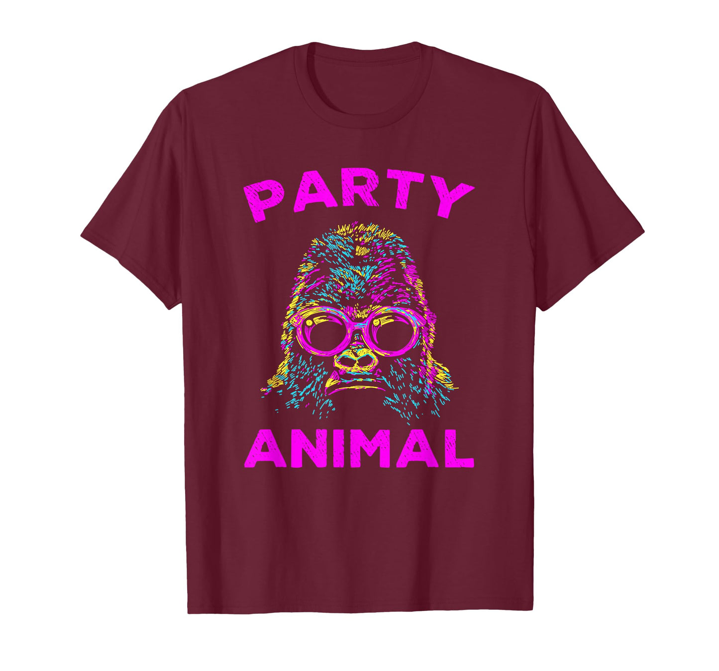 Cute Gorilla Party Animal Lover Colorful Monkey T-Shirt