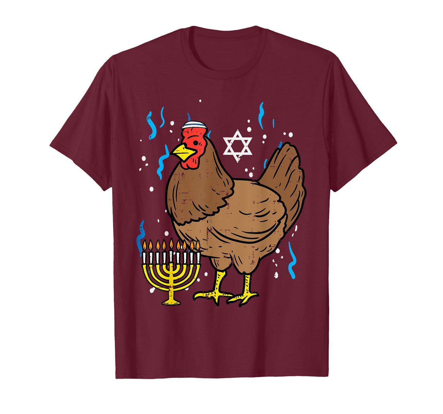 Hanukkah Chicken Chanukah Jewish Farm Farmer Men Women Kids T-Shirt