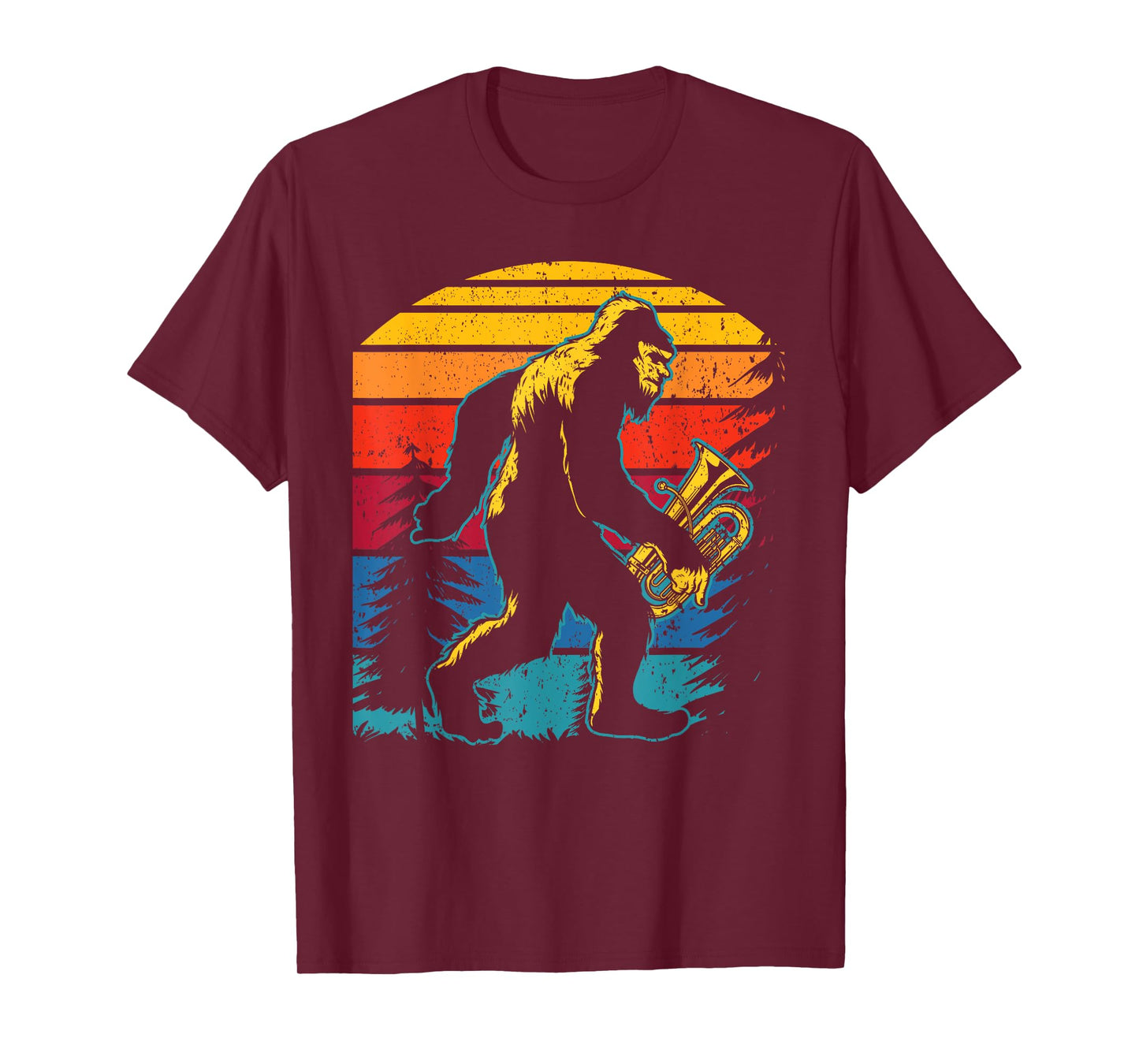 Bigfoot Lover Tuba Player Musical Instrument Musician T-Shirt