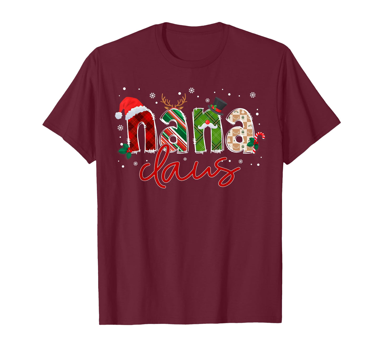 Nana Claus Santa Claus Family Matching Christmas Pajama T-Shirt
