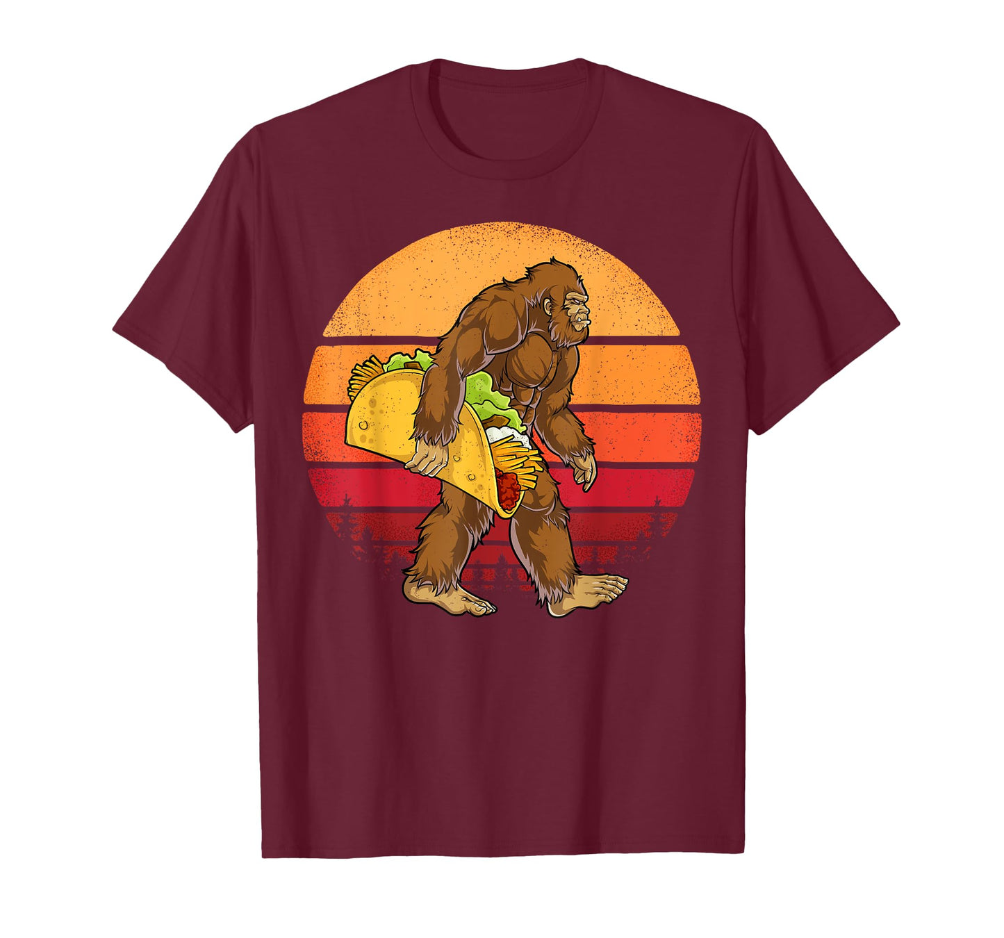 Bigfoot Carrying Taco Funny Cinco de Mayo Boys Men Sasquatch T-Shirt