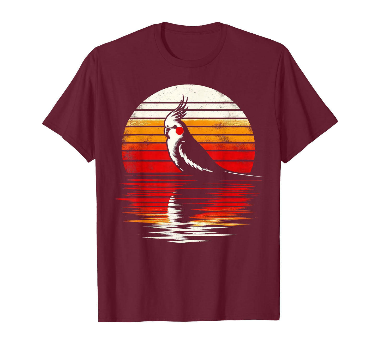 Cockatiel Bird Sunset Retro Style Safari Vintage 70s T-Shirt