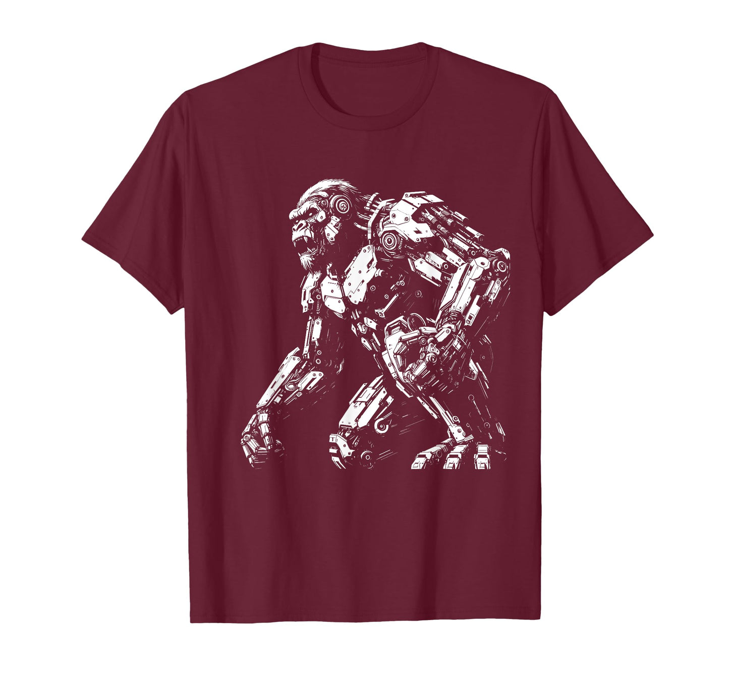 Mechanical Gorilla Monkey Sci-Fi Robot Cyberpunk Attacking T-Shirt