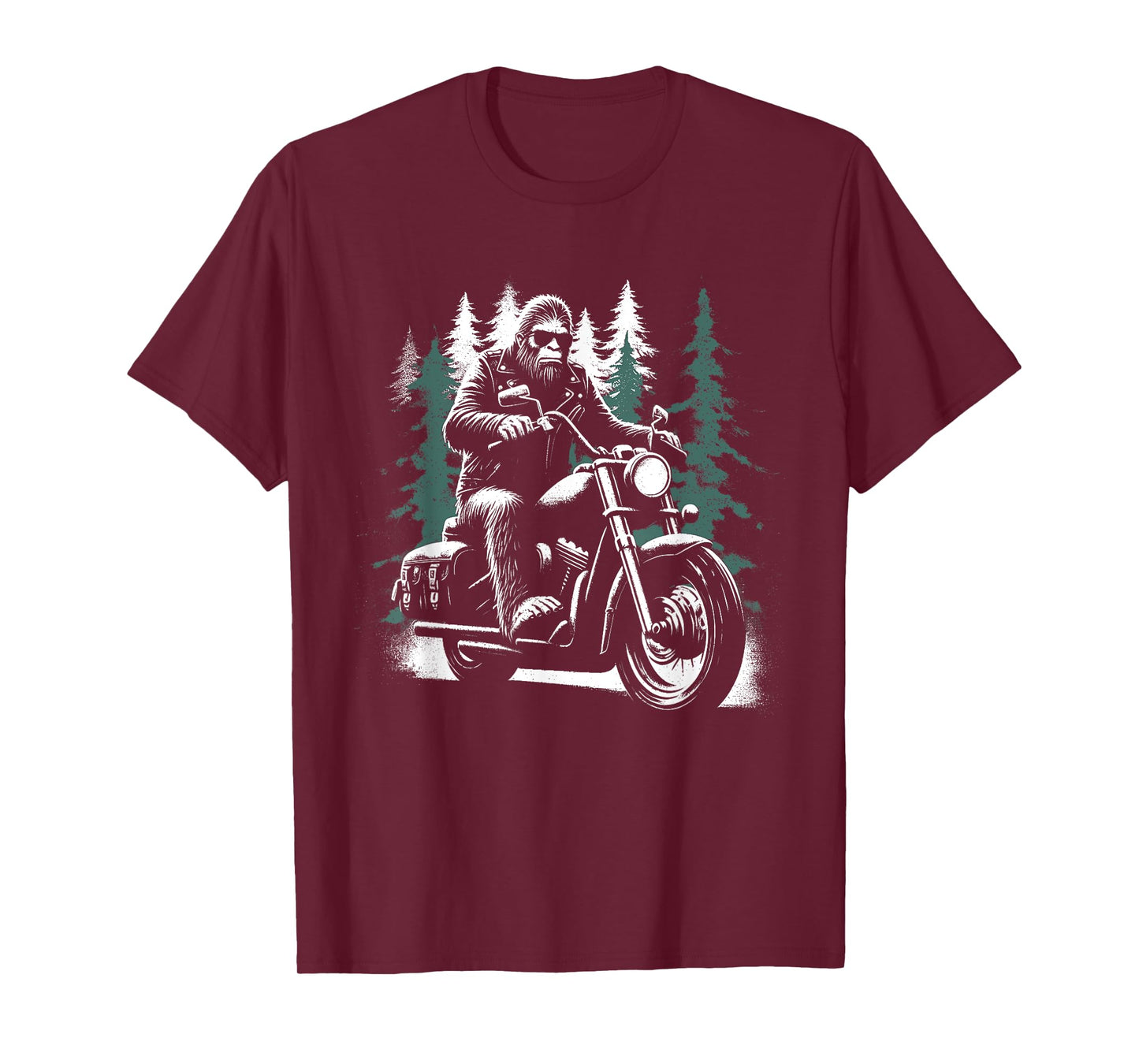 Bigfoot Motorcycle Biker - Funny Bigfoot Sasquatch Lover T-Shirt