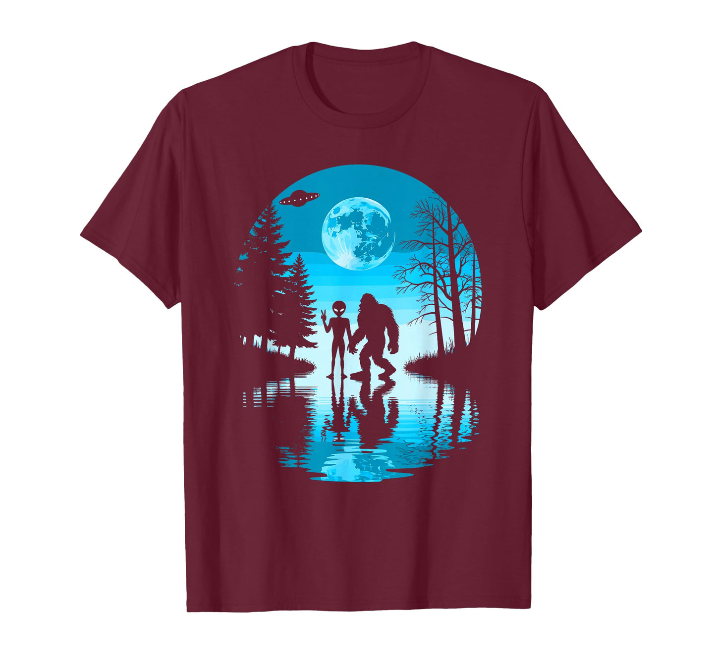Funny Bigfoot & Alien | UFO & Sasquatch T-Shirt