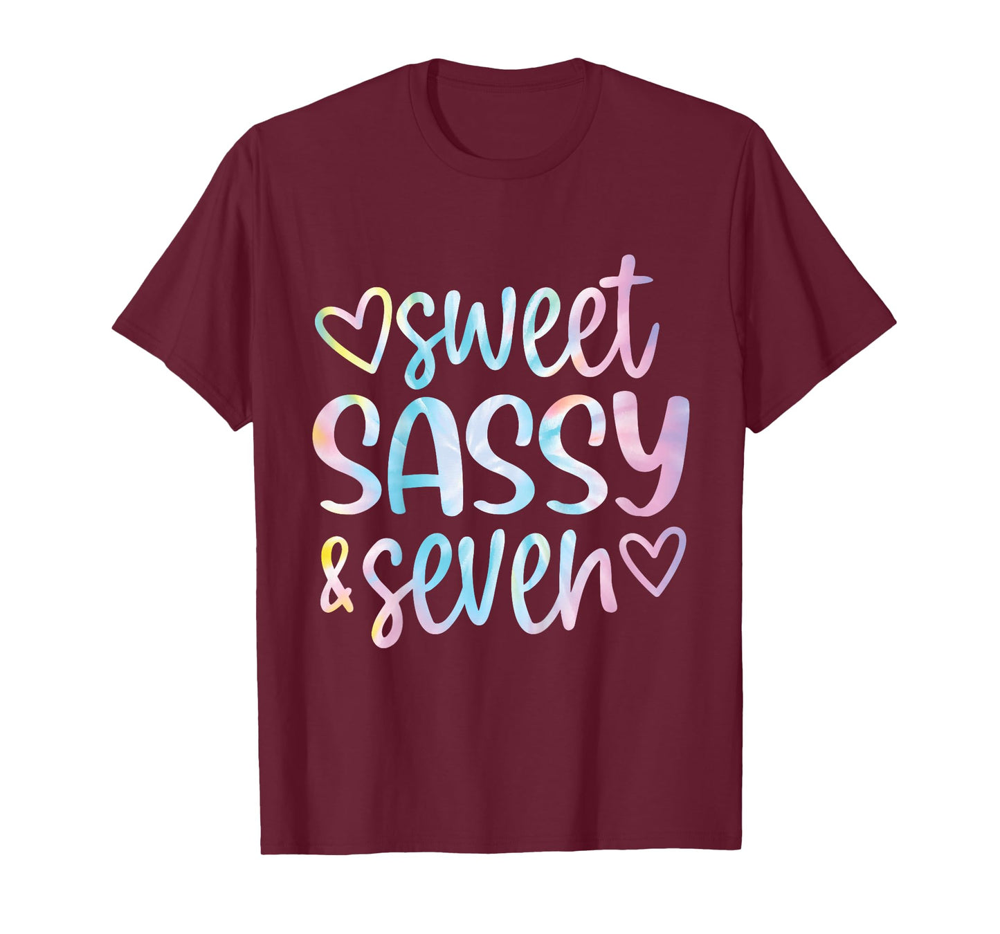 Tie Dye Sweet Sassy and Seven 7th Birthday Girls 7 Years Old T-Shirt