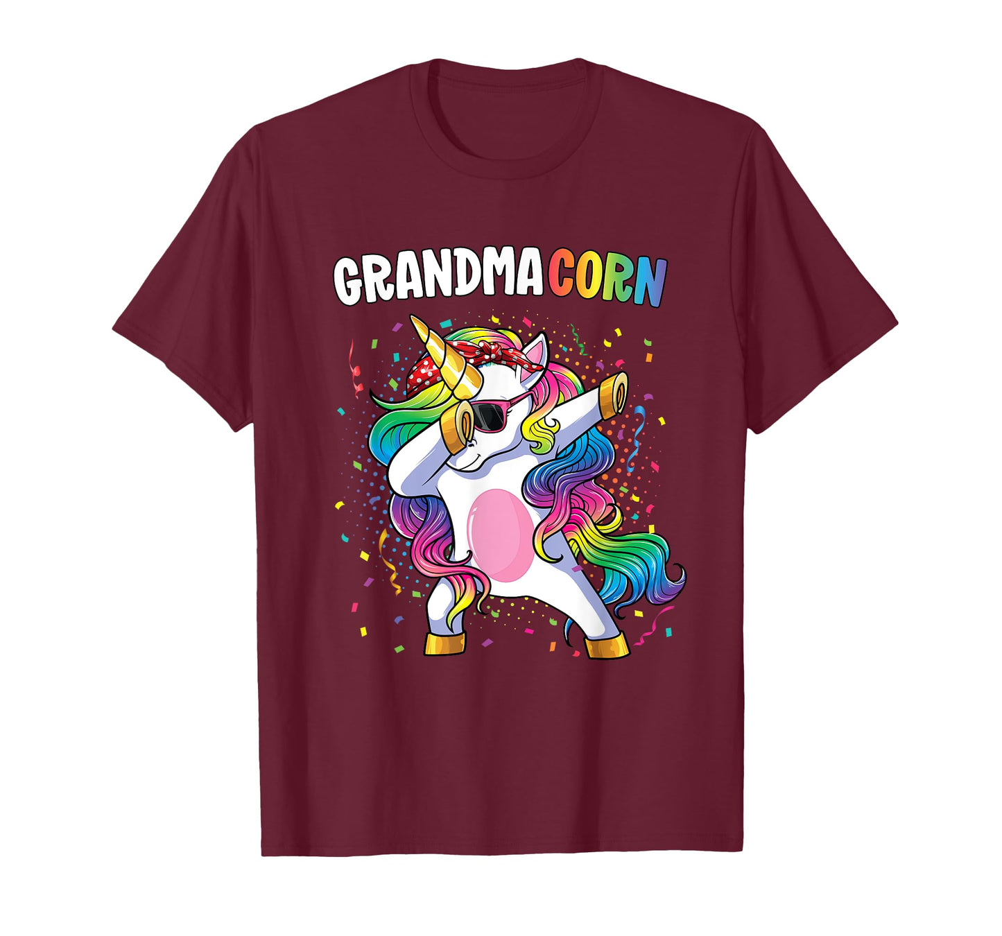 Grandmacorn Women Unicorn Birthday Dabbing Unicorn Grandma T-Shirt
