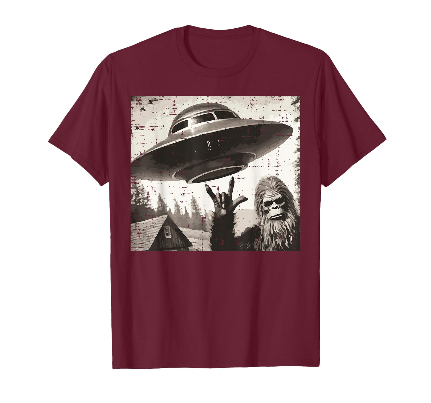 Bigfoot Alien Ufo Selfie Sasquatch Rocker Men Boys Kids T-Shirt