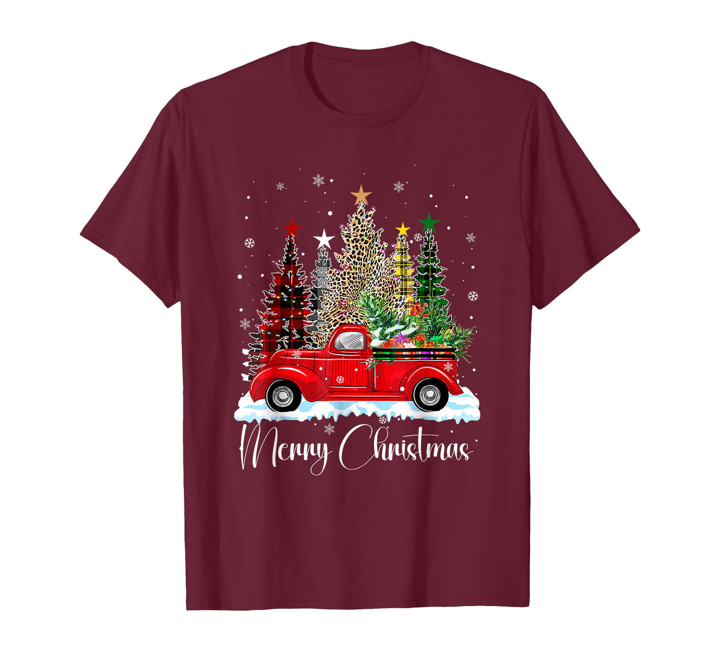 Vintage Merry Christmas Red Truck Old Fashioned Christmas T-Shirt