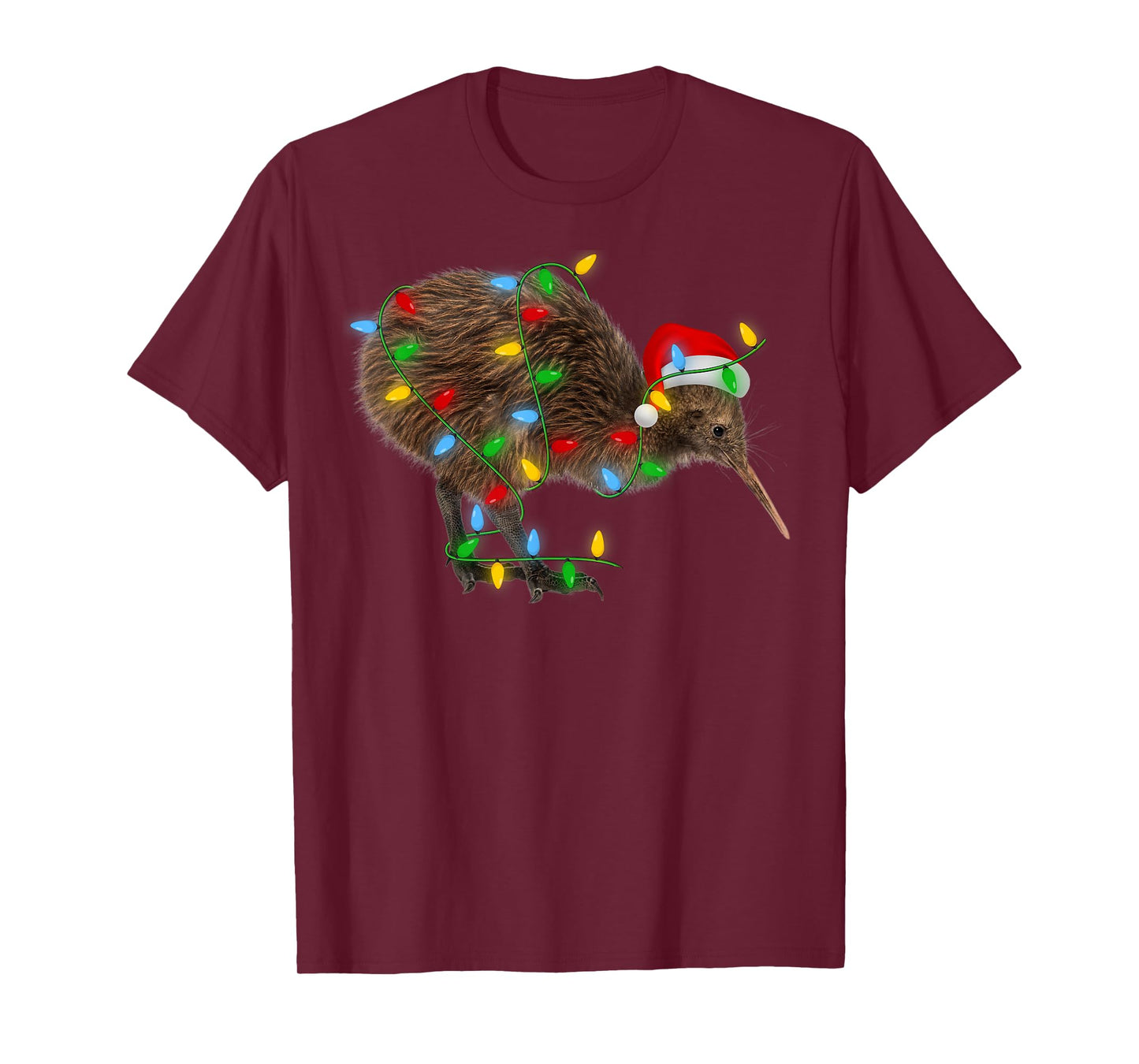Kiwi Bird Xmas Lighting Holiday Santa Kiwi Christmas T-Shirt