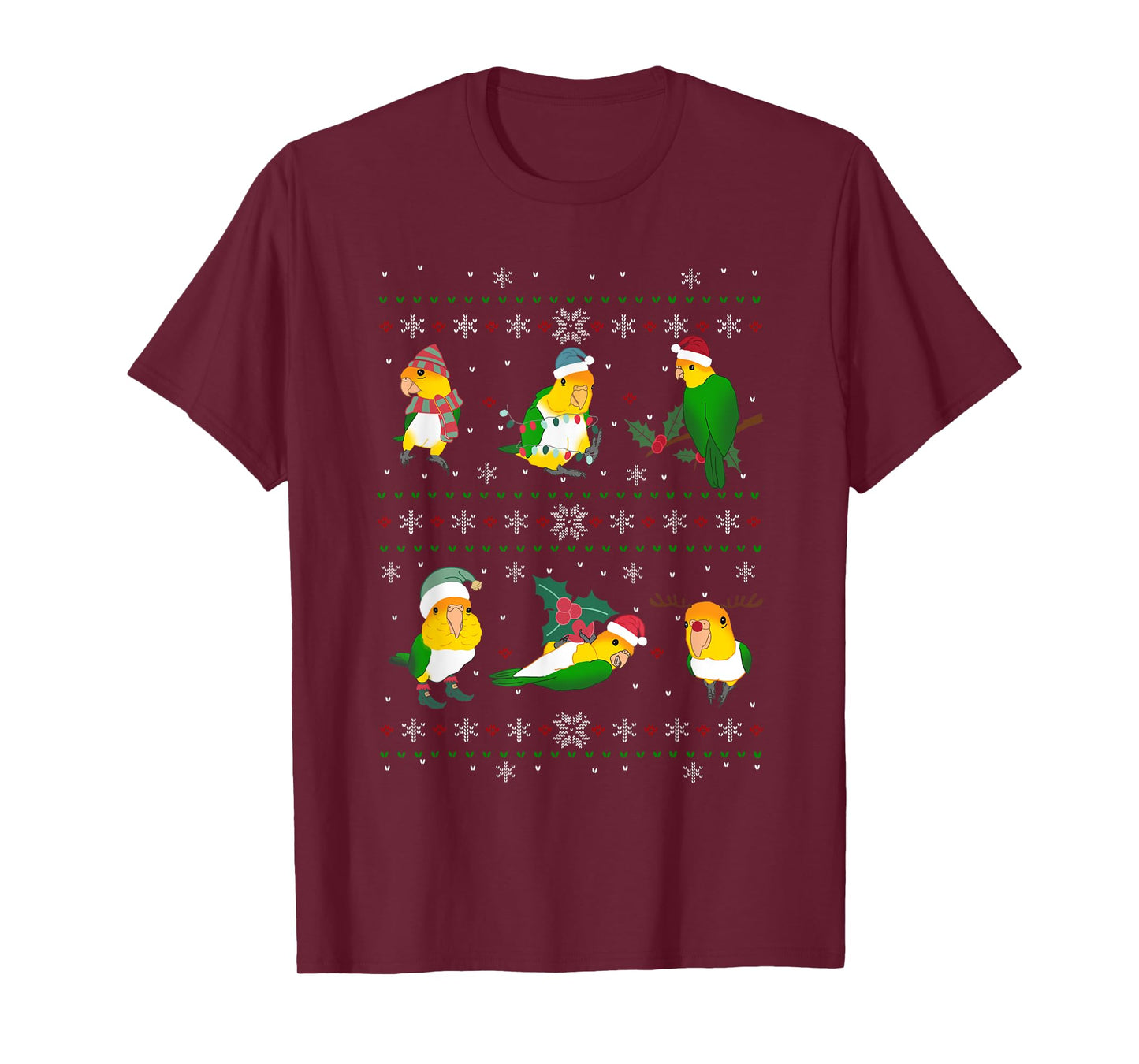 Ugly Christmas Caique Parrot Owner Holidays Birb memes T-Shirt