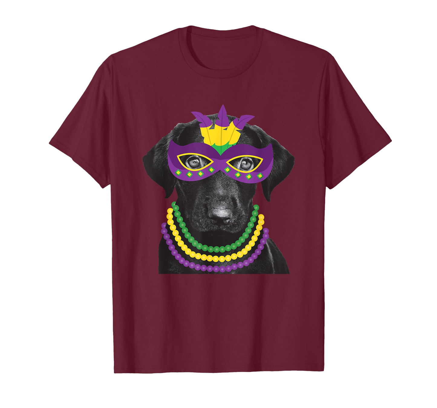 Labrador Retriever Mardi Gras T-Shirt Dog Beads Costume Tee T-Shirt for Men Women Girls Kids