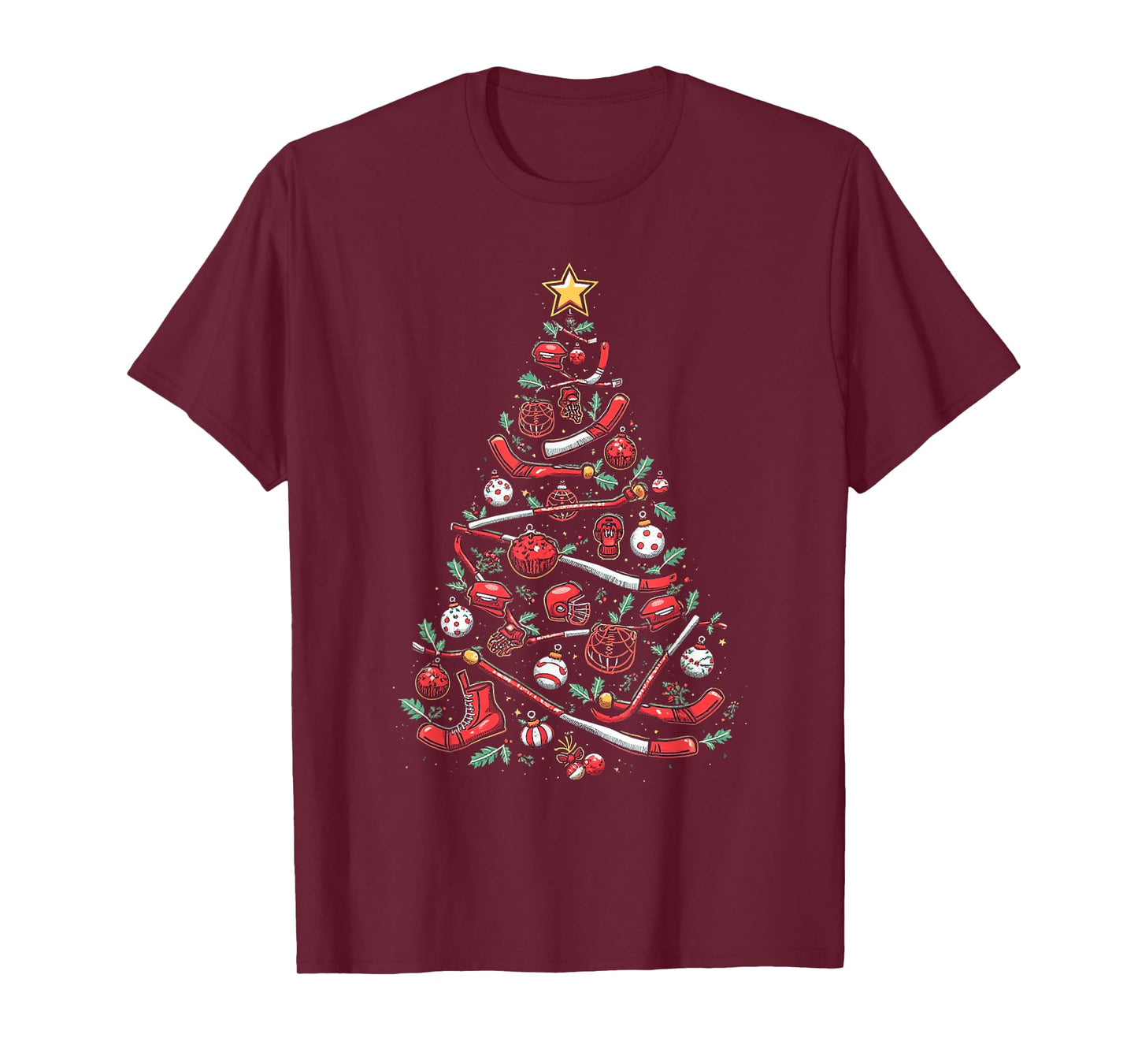 Hockey Christmas Tree T-Shirt
