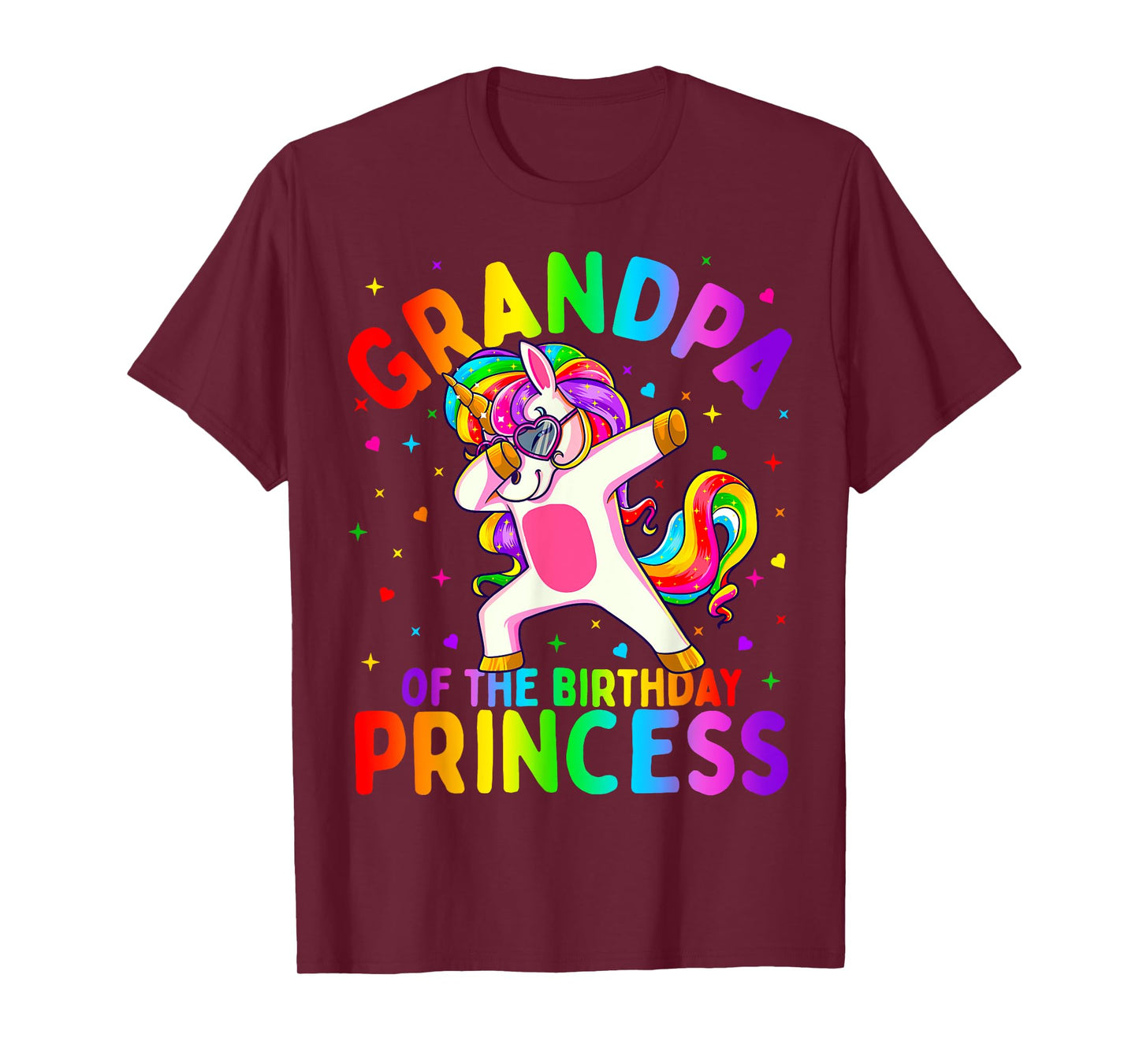 Grandpa of the Birthday Princess Girl Dabbing Unicorn T-Shirt