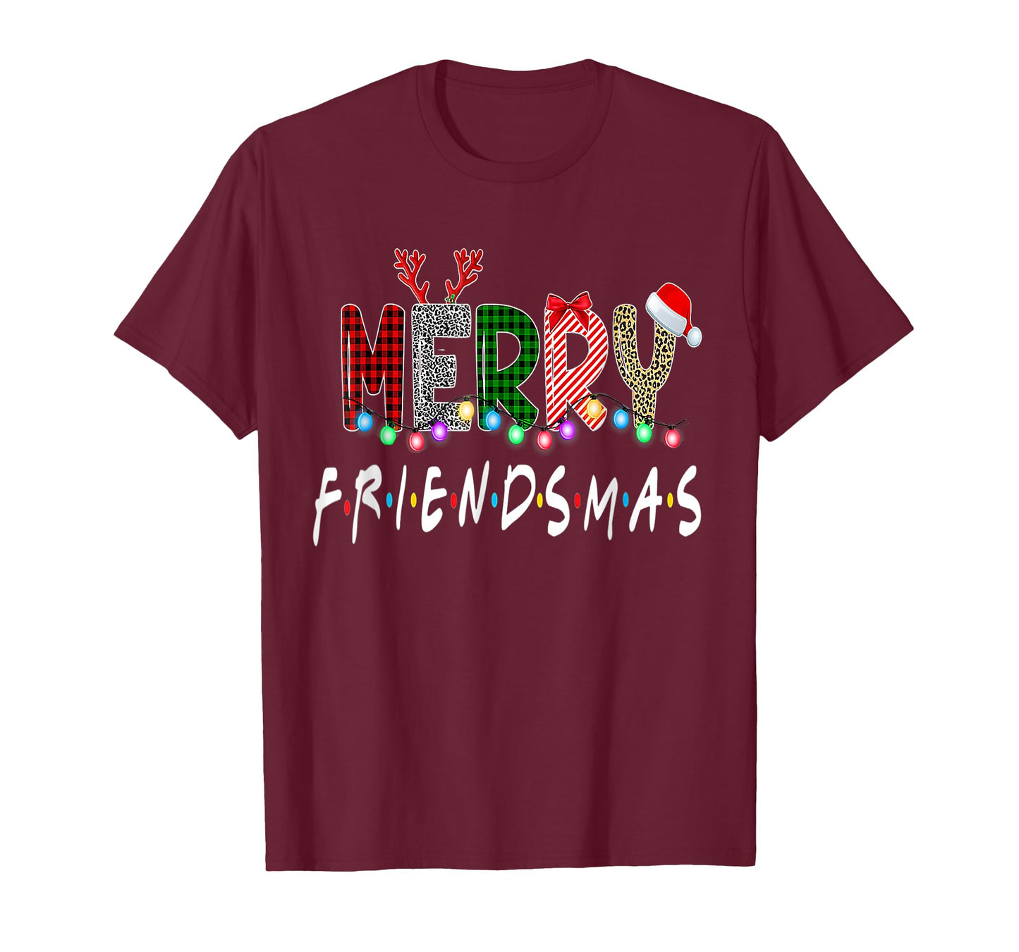 Merry Friendsmas Friends Christmas Matching Xmas Gifts Black T-Shirt