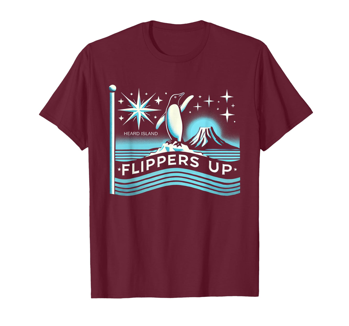 Heard Island Flippers Up Penguin Funny T-Shirt