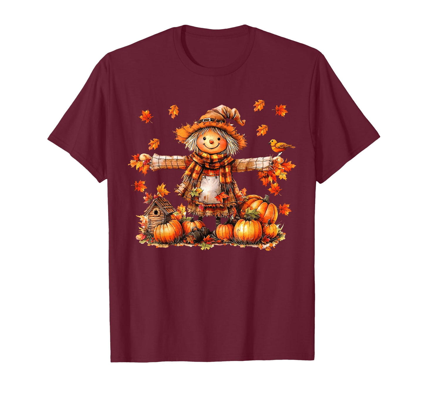 Cute Scarecrow Autumn Pumpkin Happy Thanksgiving Halloween T-Shirt