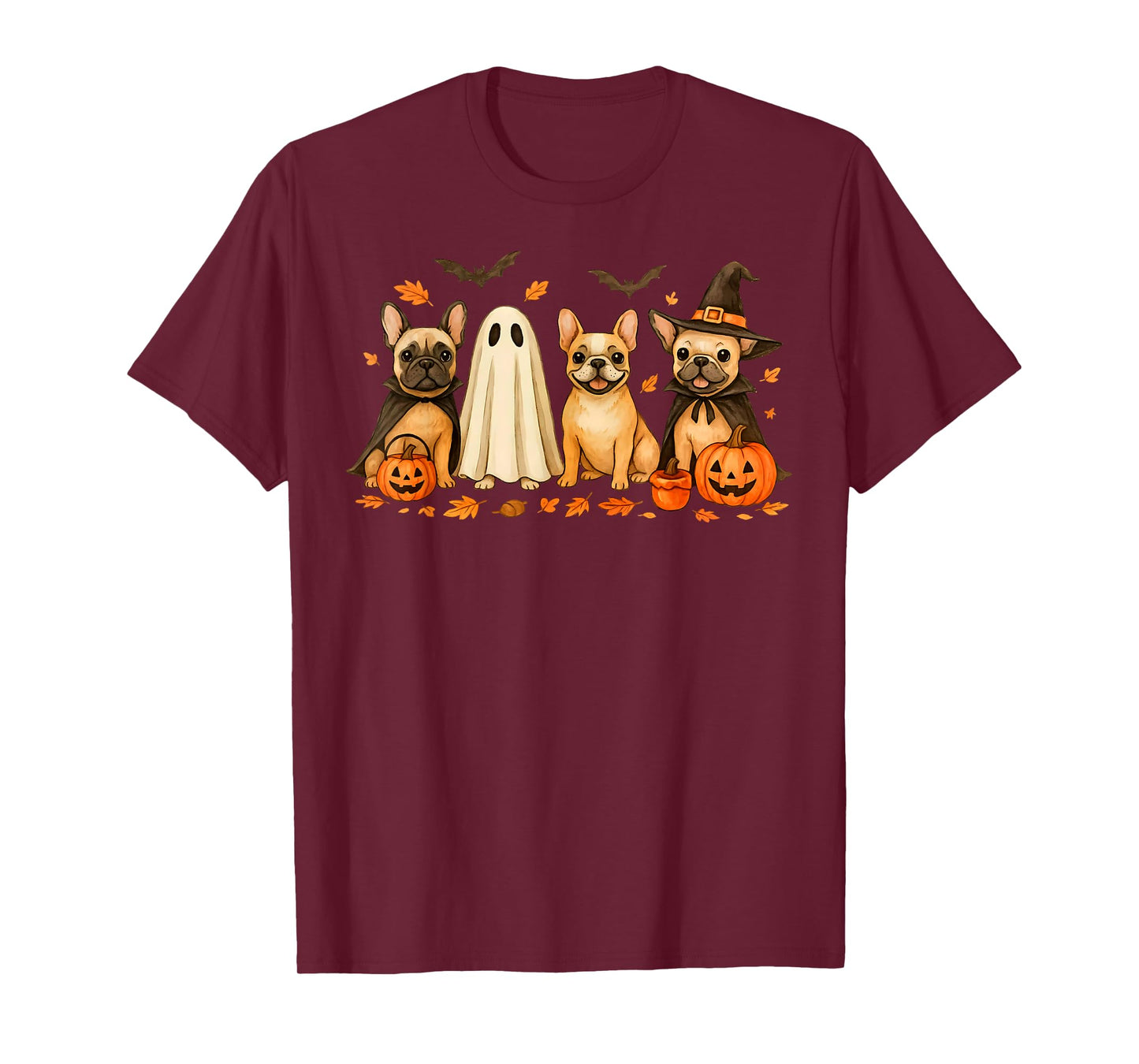 Cute French Bulldog Halloween Costume Frenchie Dog Ghost T-Shirt