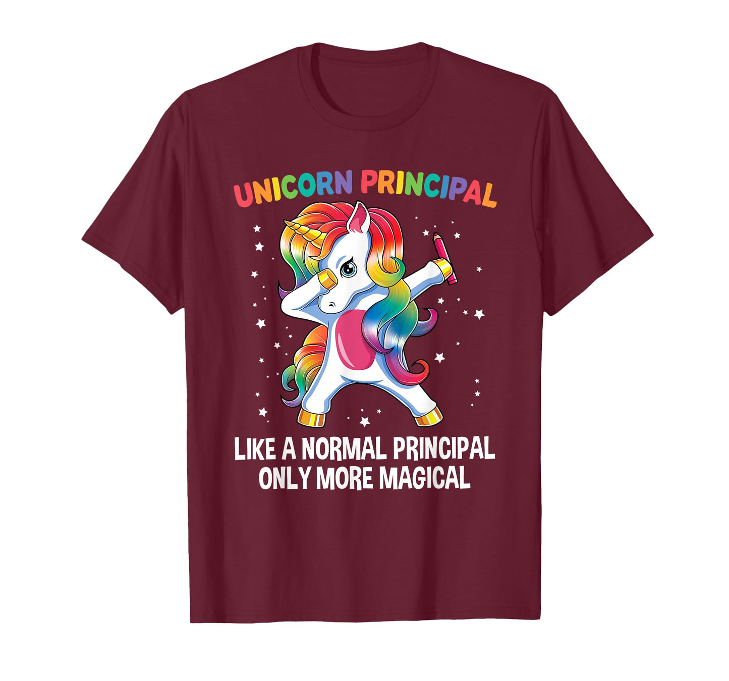 Unicorn Principal Dabbing Unicorn Funny Back To School T-Shirt