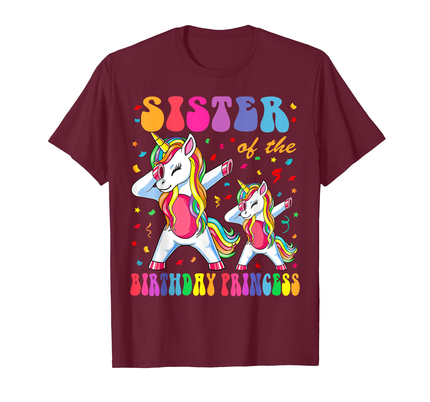 Sister of the Birthday Princess Girl Dabbing Unicorn Family T-Shirt