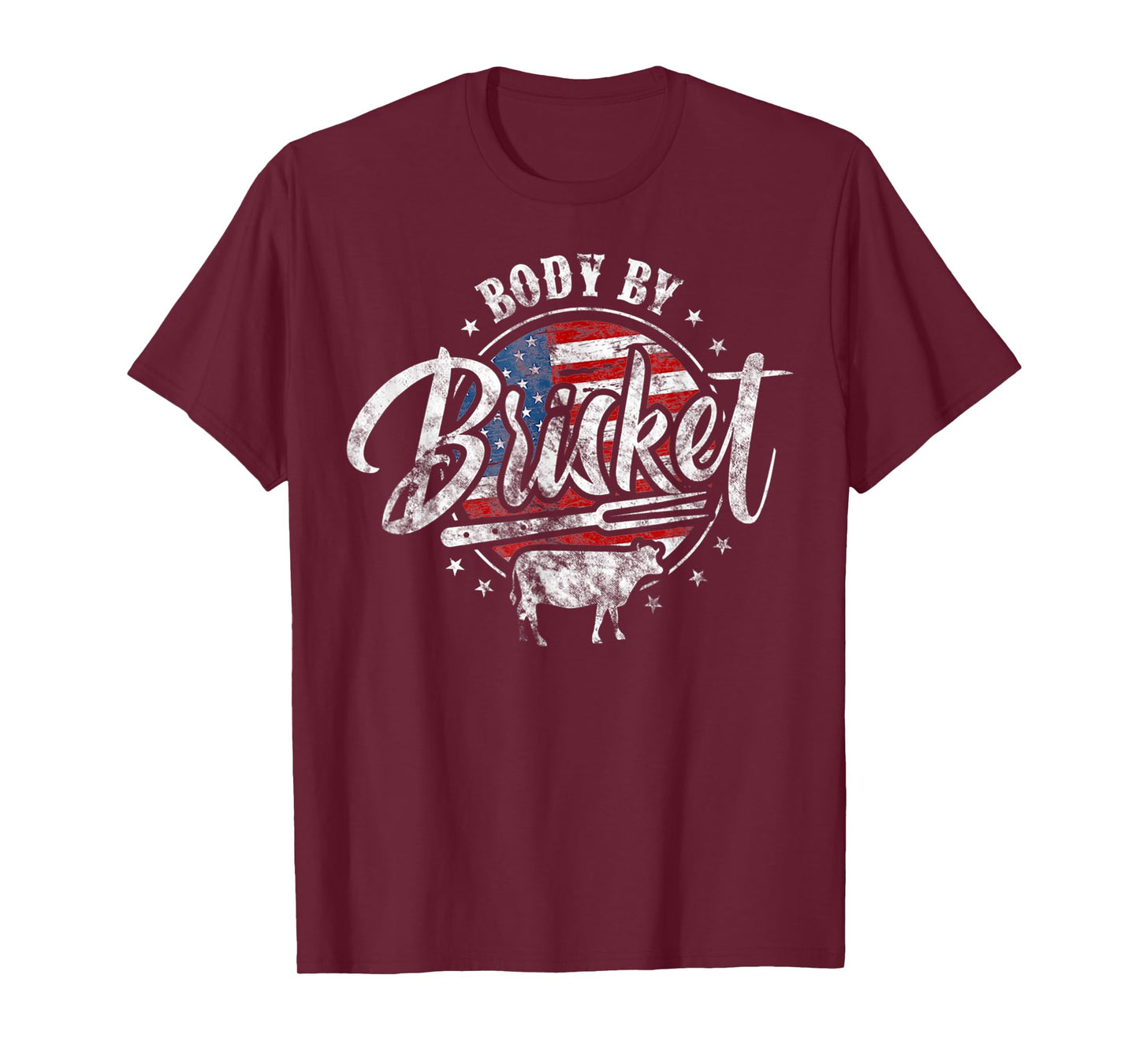 Body By Brisket USA Flag Patriotic Barbeque 4th of July T-Shirt for Women Men