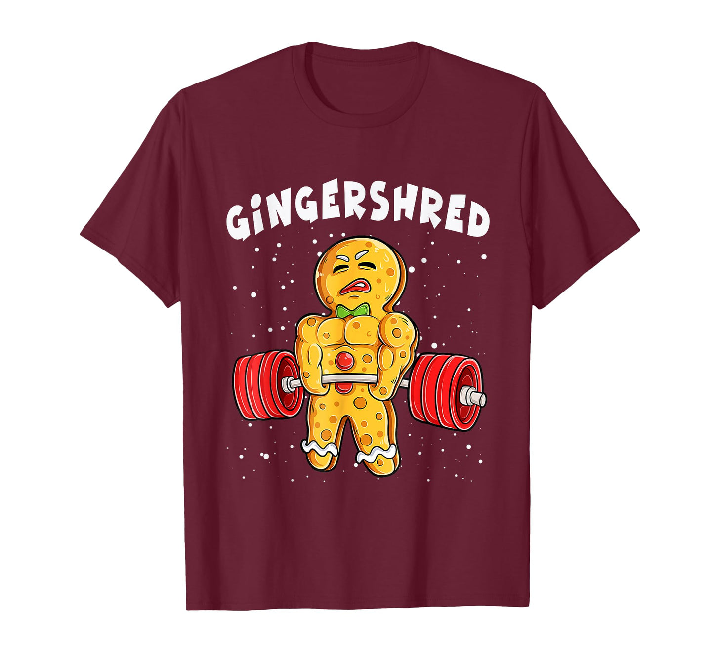 Funny Gingerbread Xmas Deadlift Tee Unisex-Adults, Unisex-Kids Black Short Sleeve T-Shirt Small Modern Casual Cotton Blend Winter Pull On 1 Count Unique Design, Varied Fabric