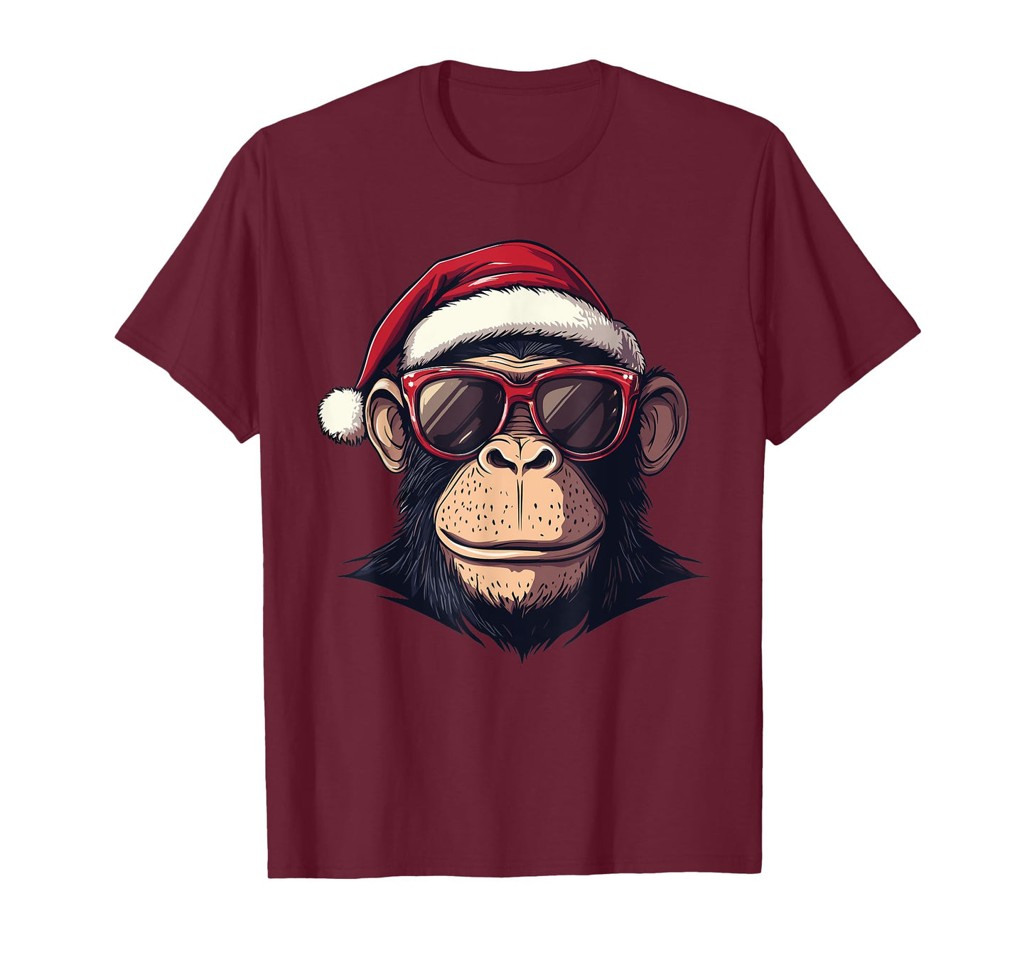 Monkey Santa Hat chimpanzee Monkey Lovers Christmas Pajama T-Shirt