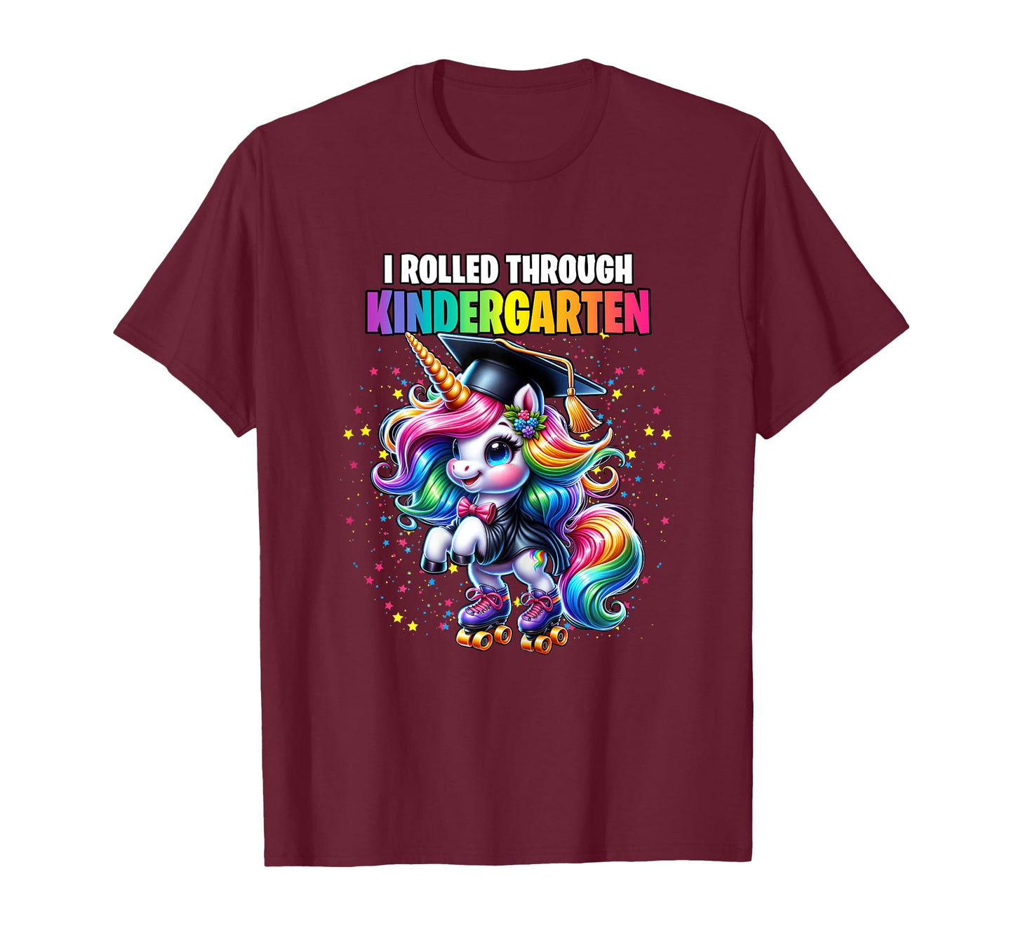 Graduation Kindergarten Unicorn Roller Skate Girls Grad T-Shirt