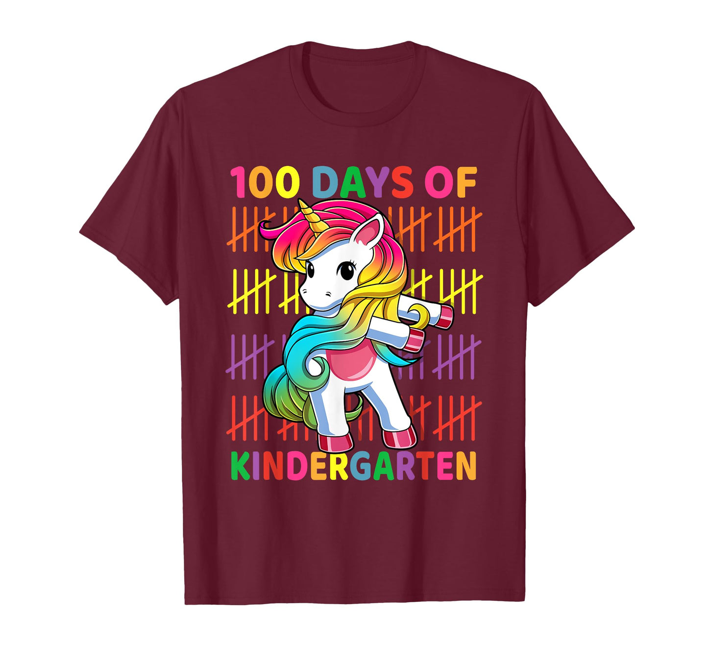 100 Days of Kindergarten School Unicorn Flossing Girls Kids T-Shirt
